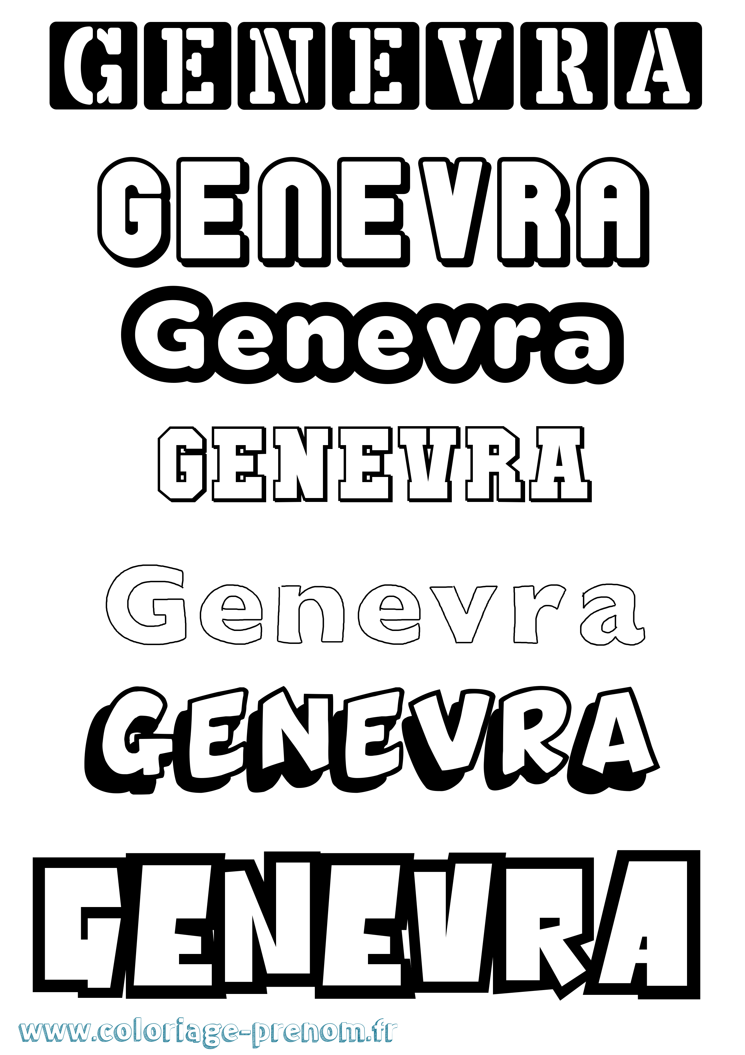 Coloriage prénom Genevra Simple