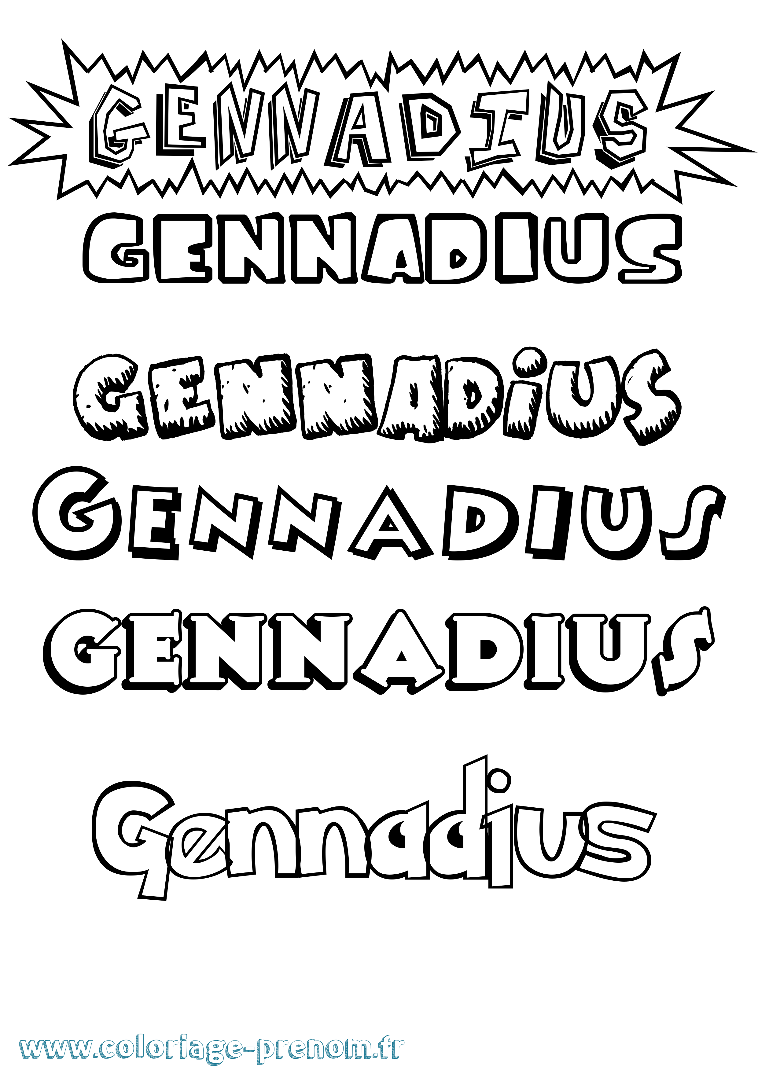 Coloriage prénom Gennadius Dessin Animé