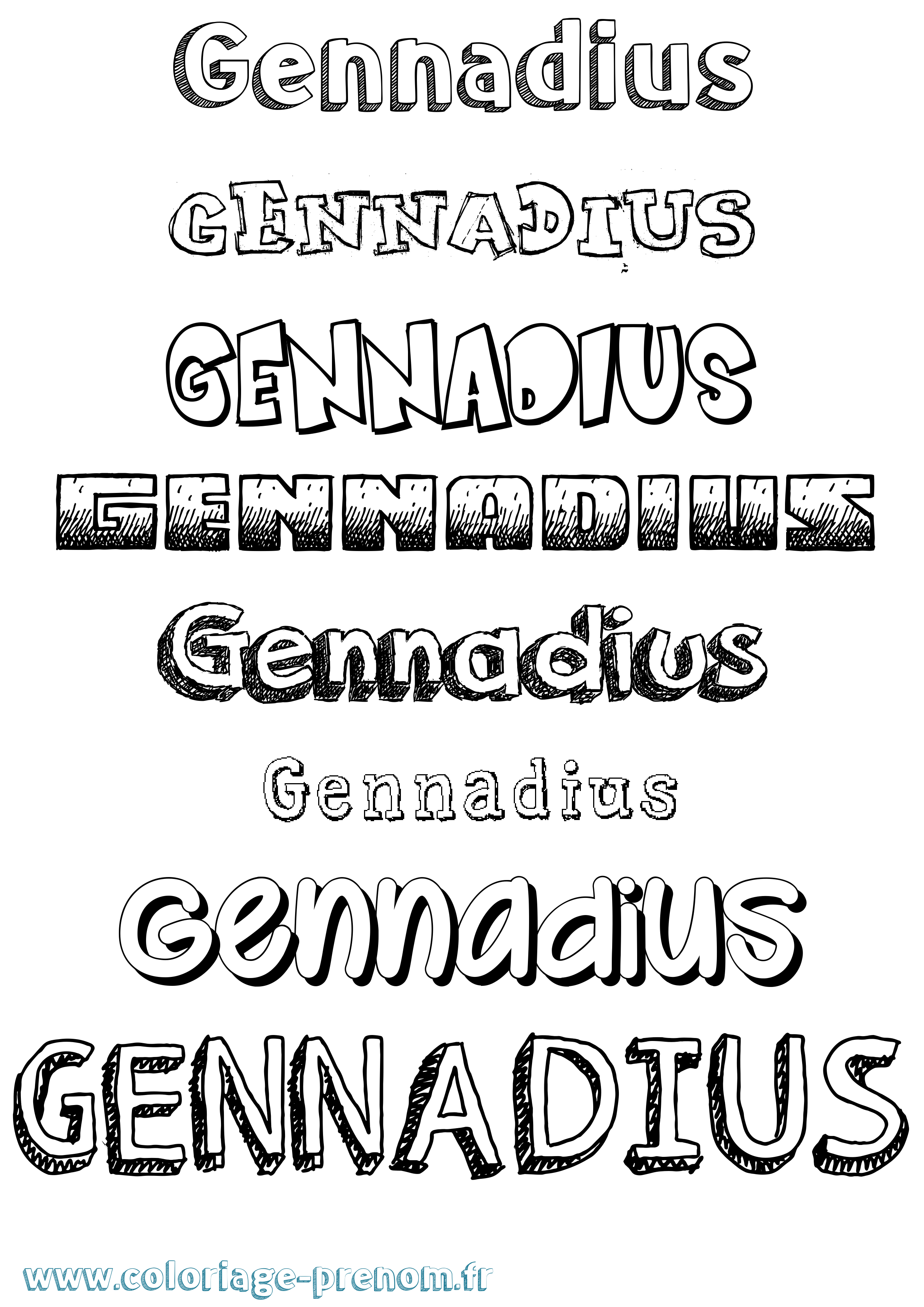 Coloriage prénom Gennadius Dessiné