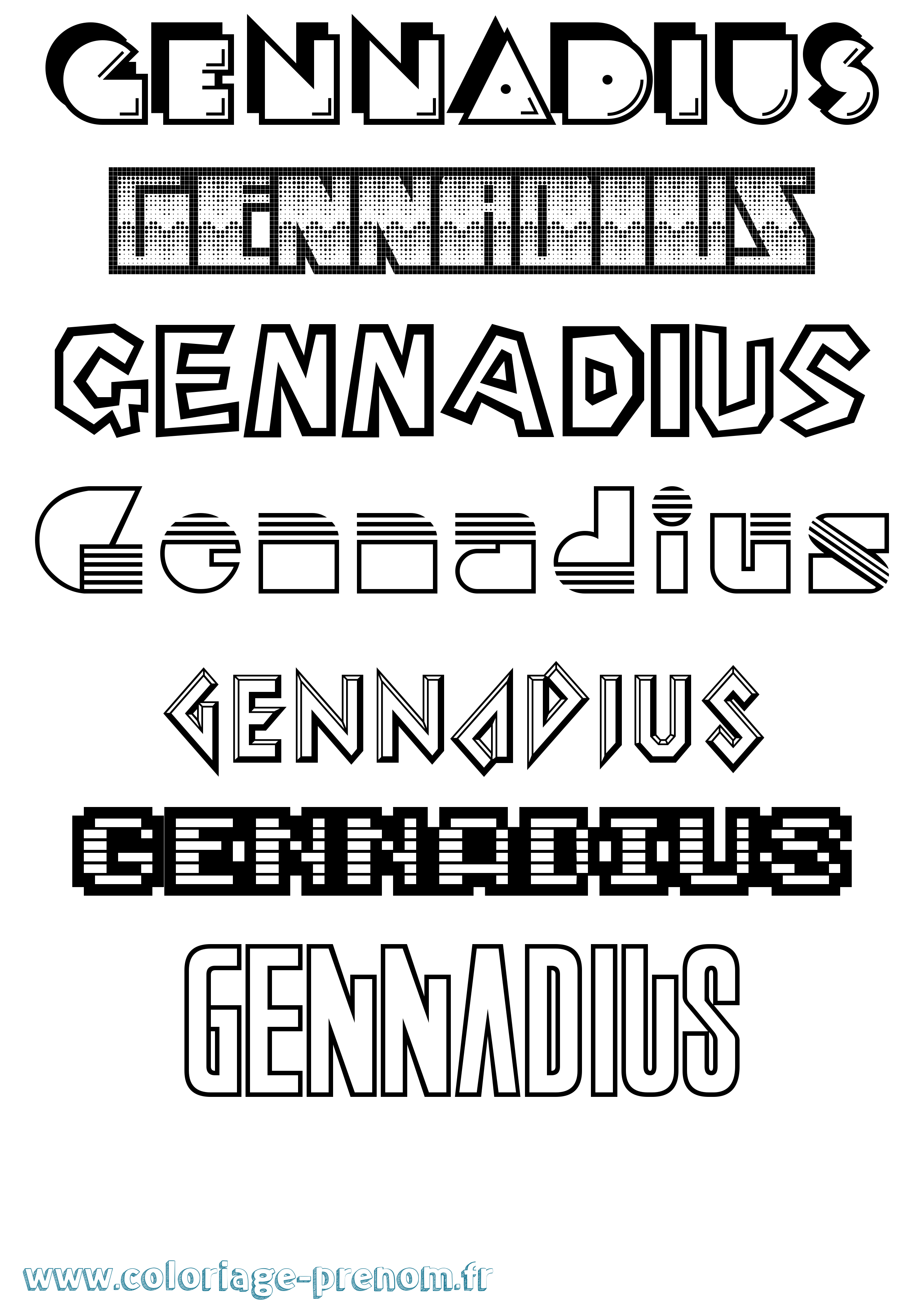 Coloriage prénom Gennadius Jeux Vidéos