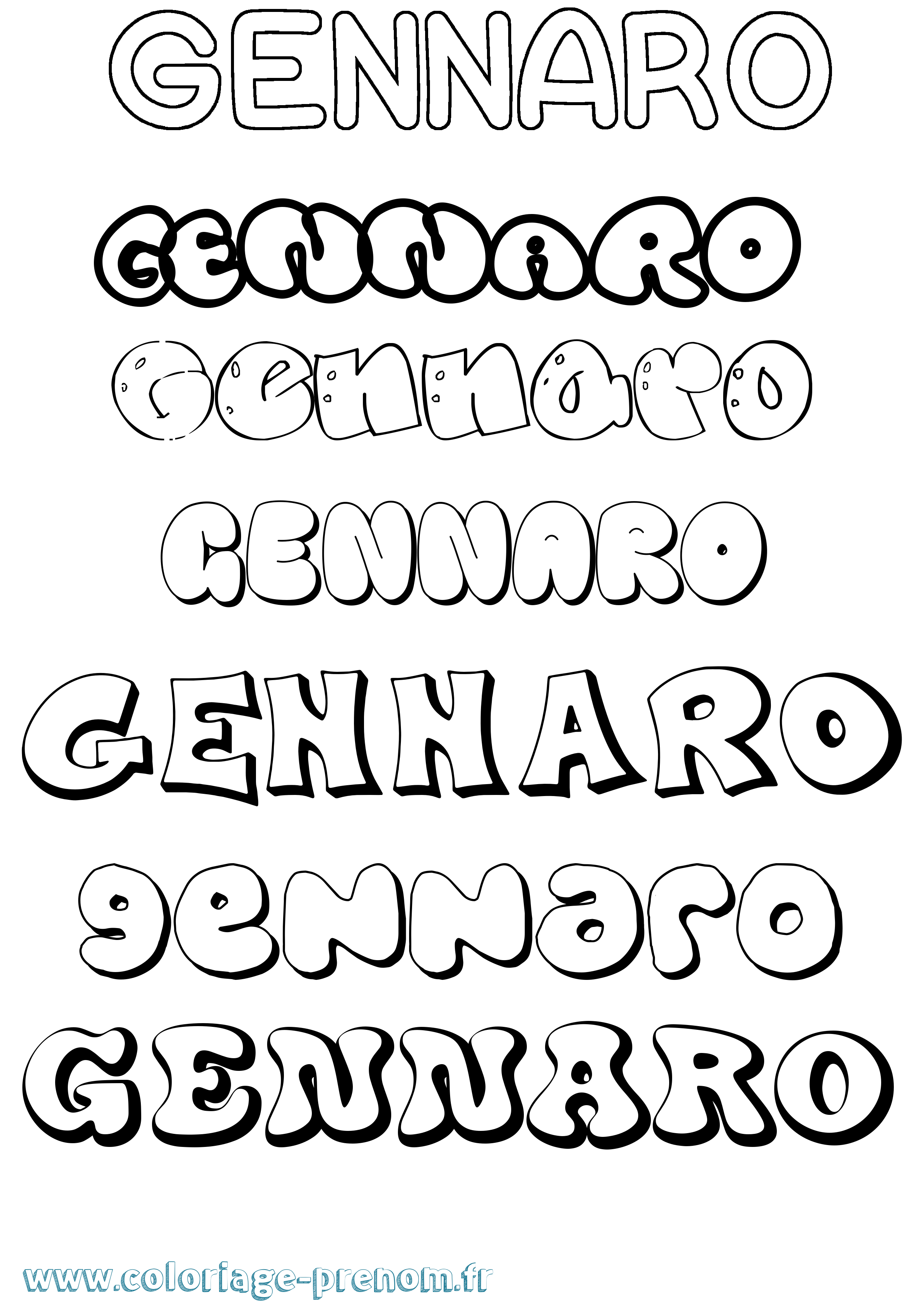 Coloriage Gennaro Bubble Coloriage prénom Gennaro Bubble