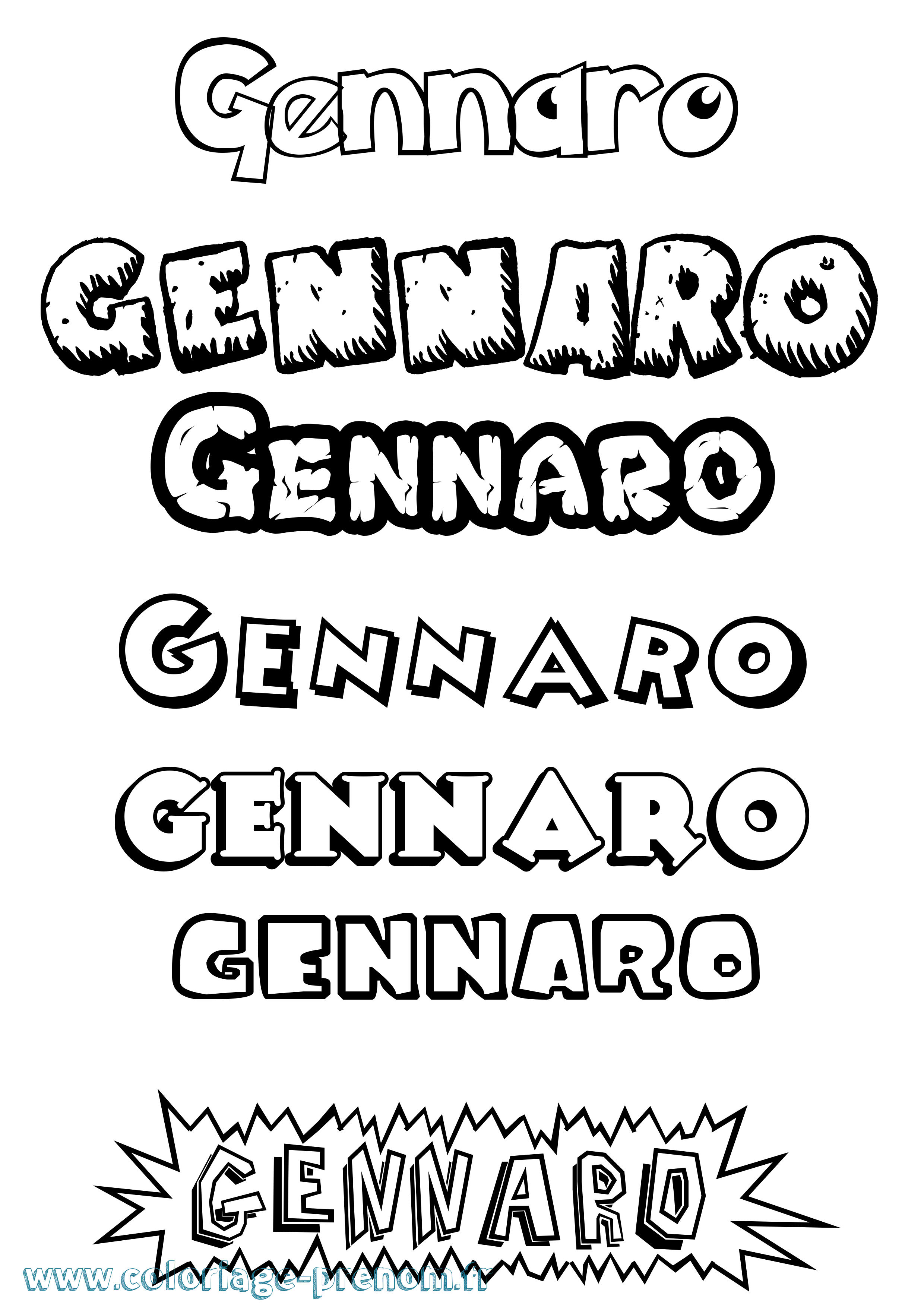 Coloriage Gennaro Dessin Animé Coloriage prénom Gennaro Dessin Animé