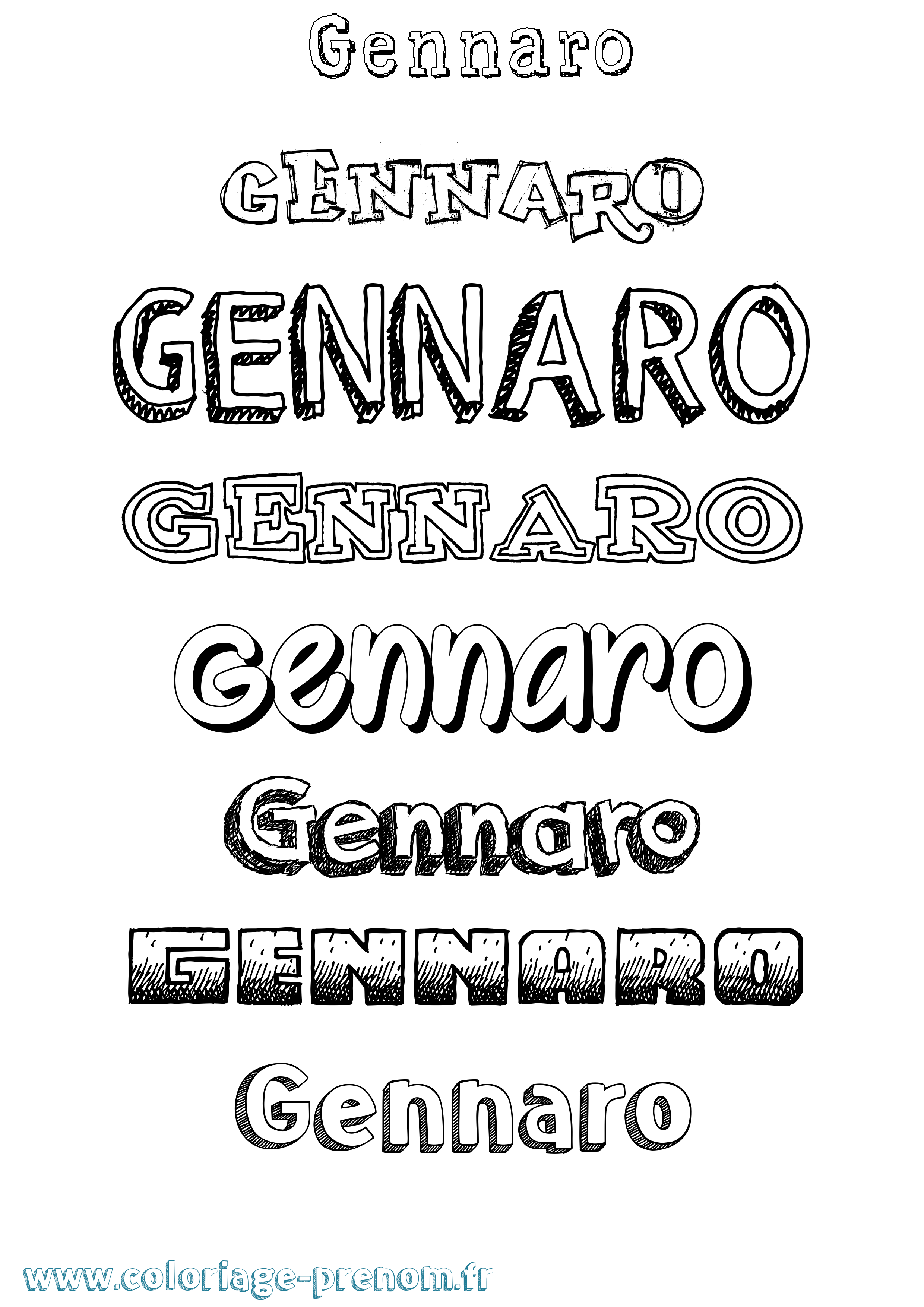 Coloriage prénom Gennaro Dessiné