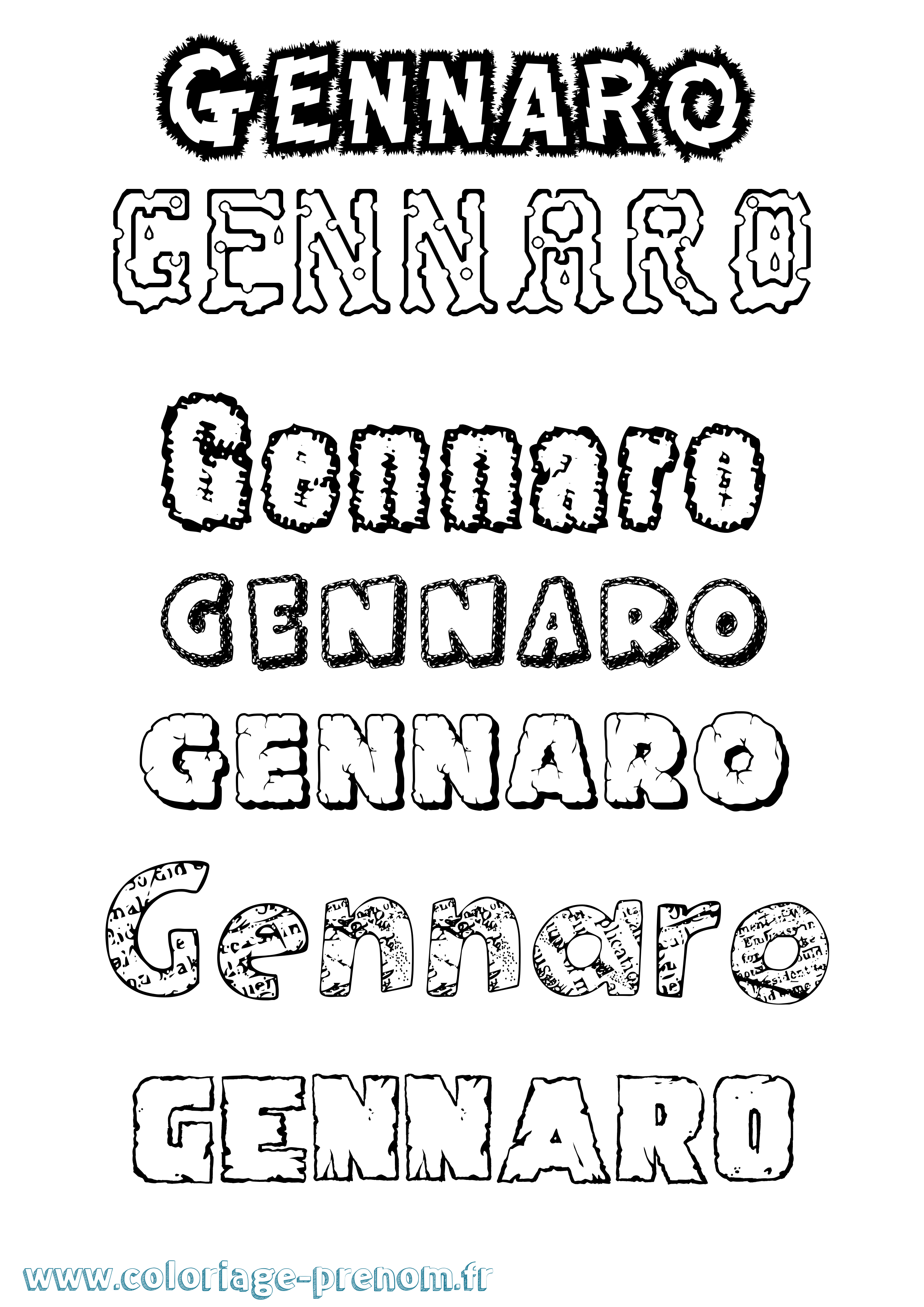 Coloriage prénom Gennaro Destructuré