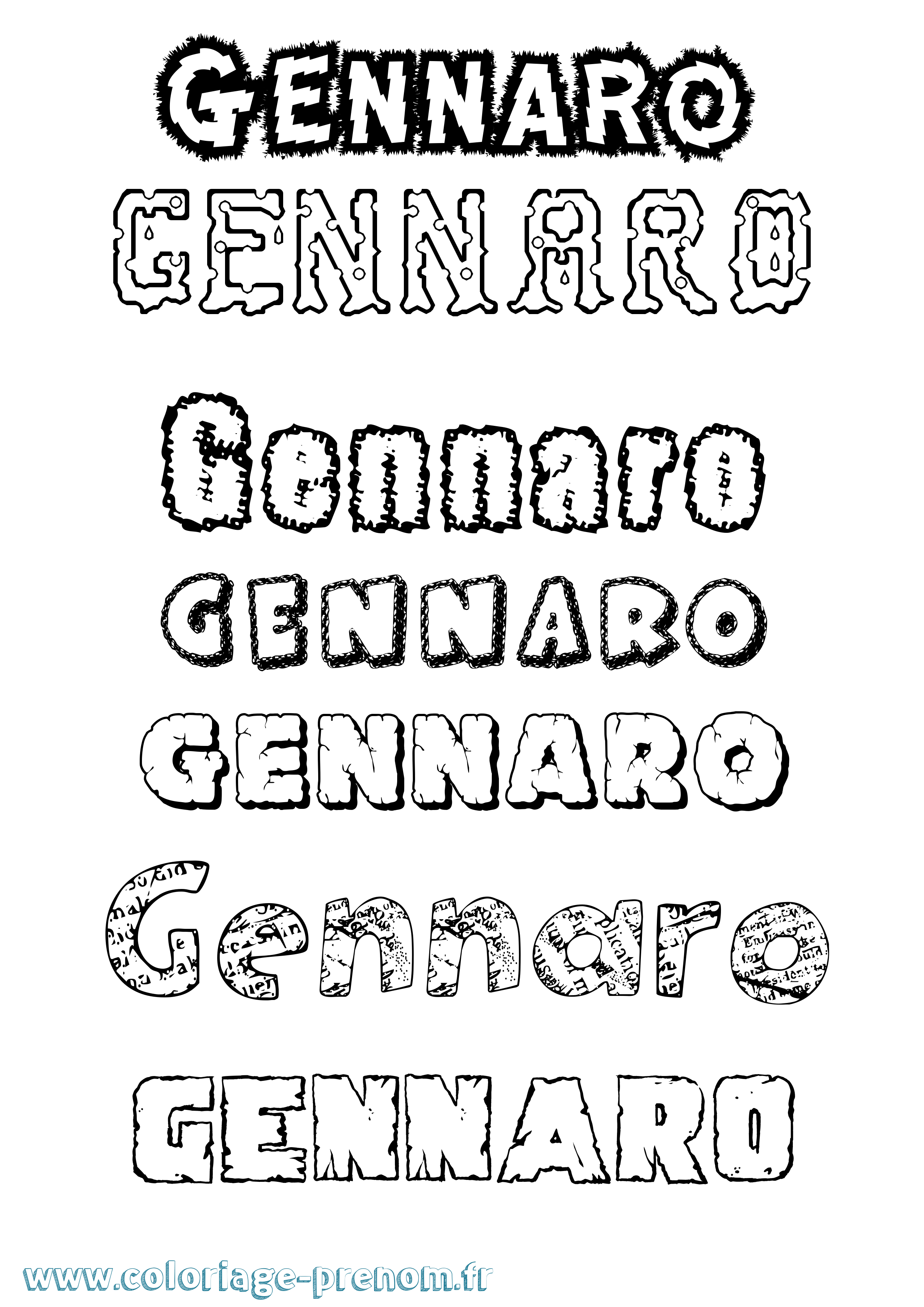Coloriage Gennaro Destructuré Coloriage prénom Gennaro Destructuré