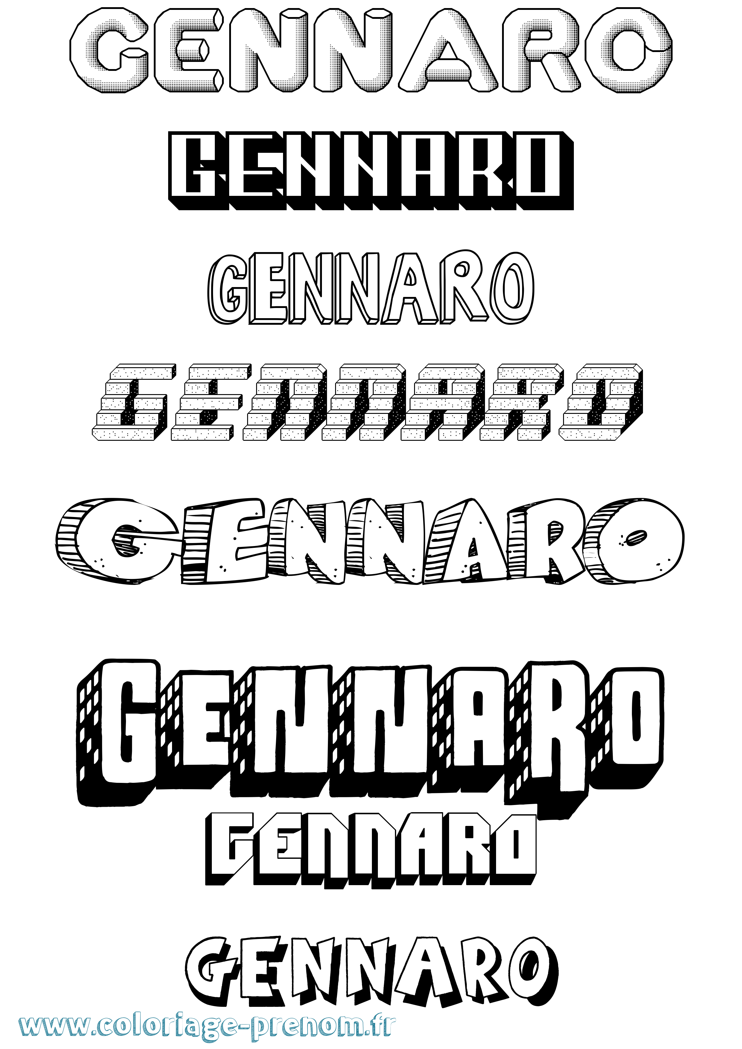 Coloriage Gennaro Effet 3D Coloriage prénom Gennaro Effet 3D