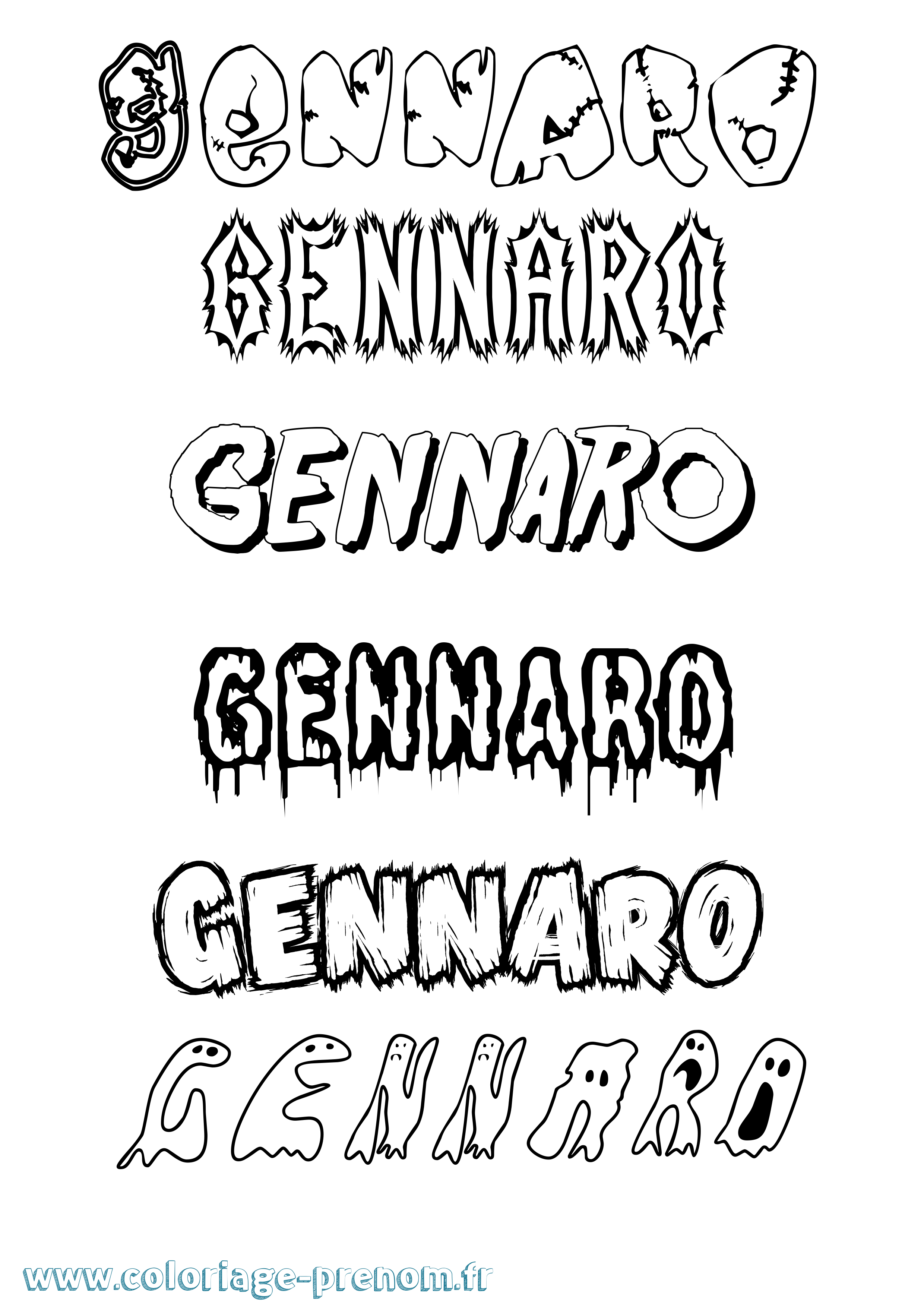 Coloriage Gennaro Frisson Coloriage prénom Gennaro Frisson