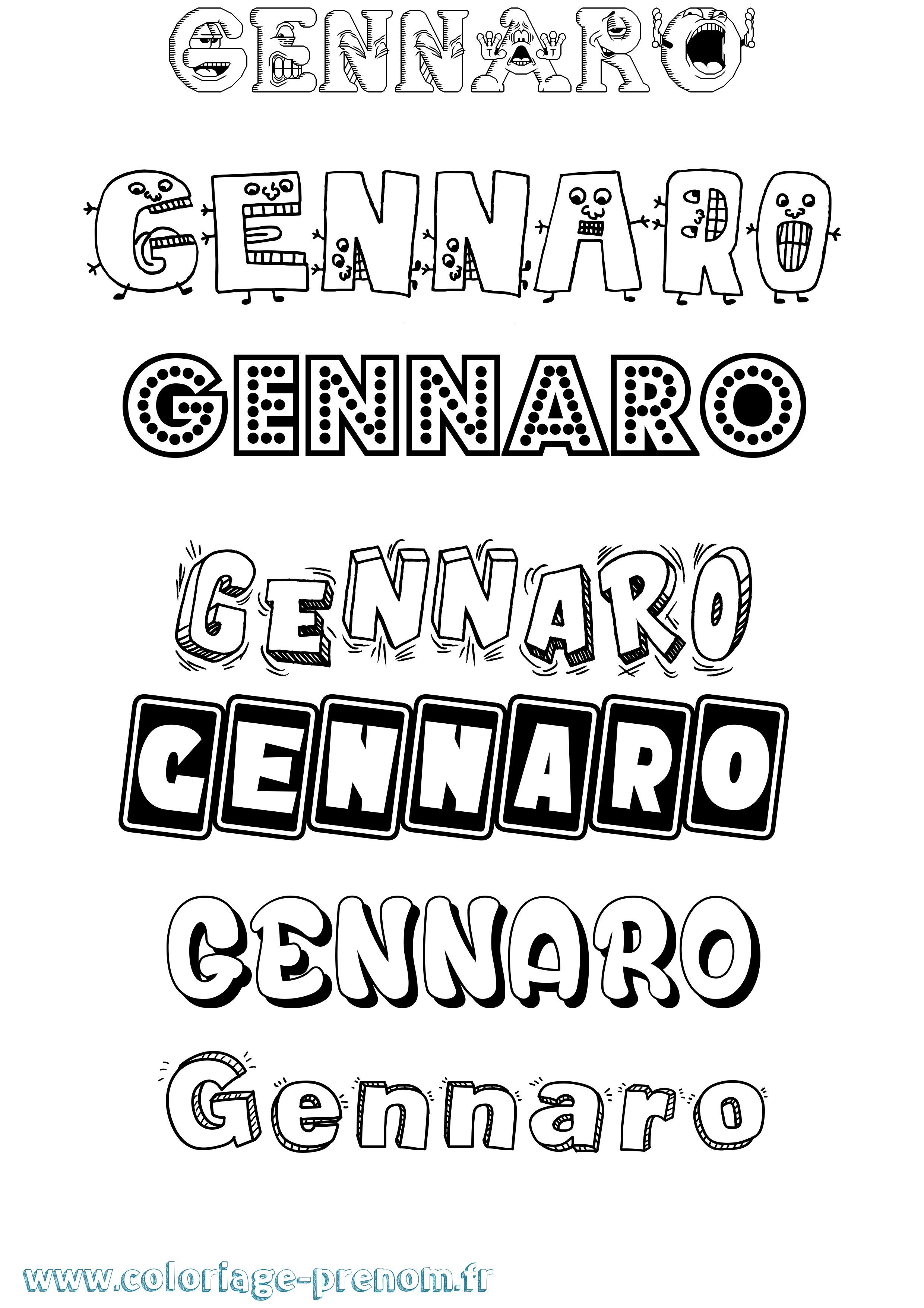 Coloriage prénom Gennaro Fun