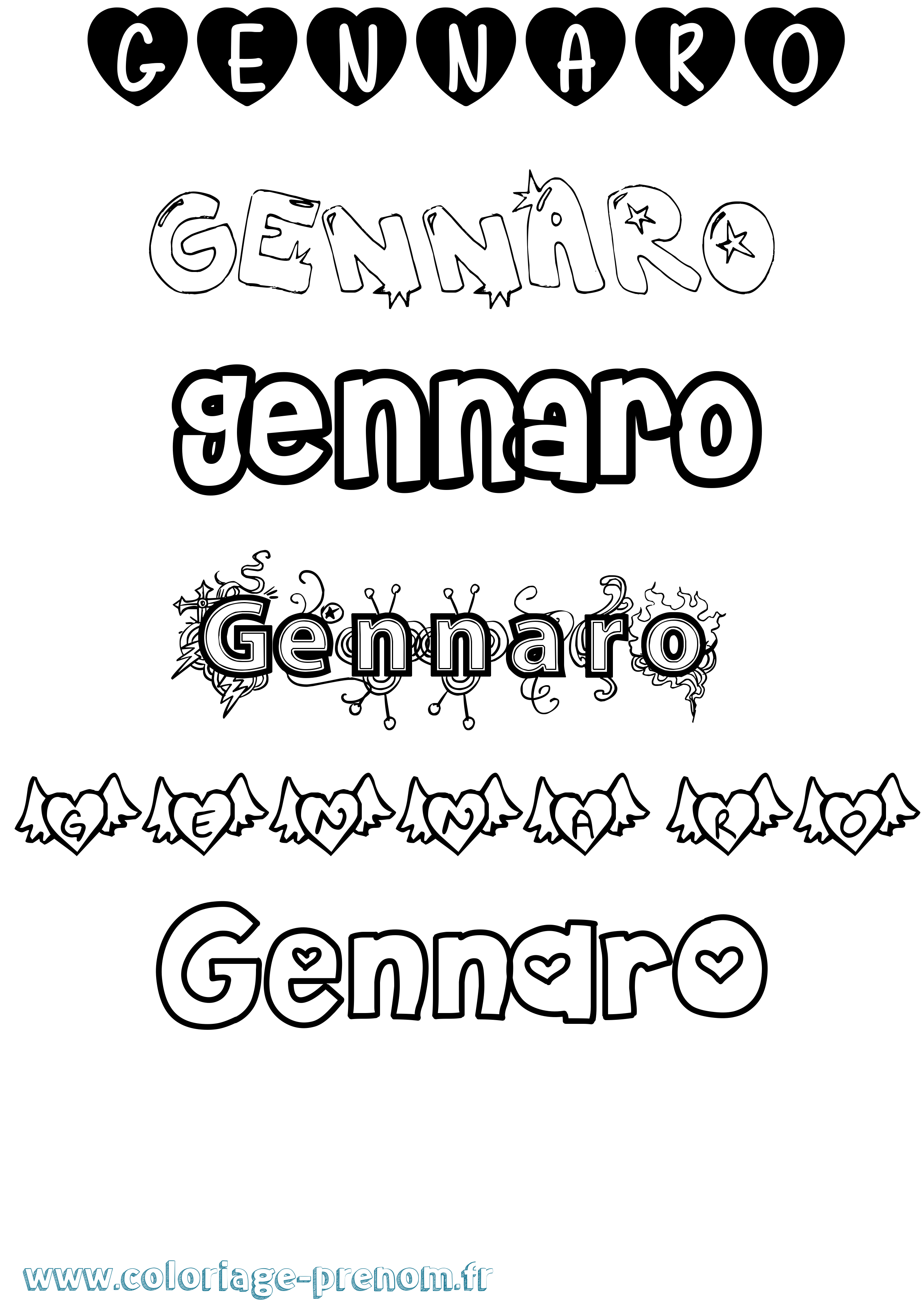 Coloriage Gennaro Girly Coloriage prénom Gennaro Girly