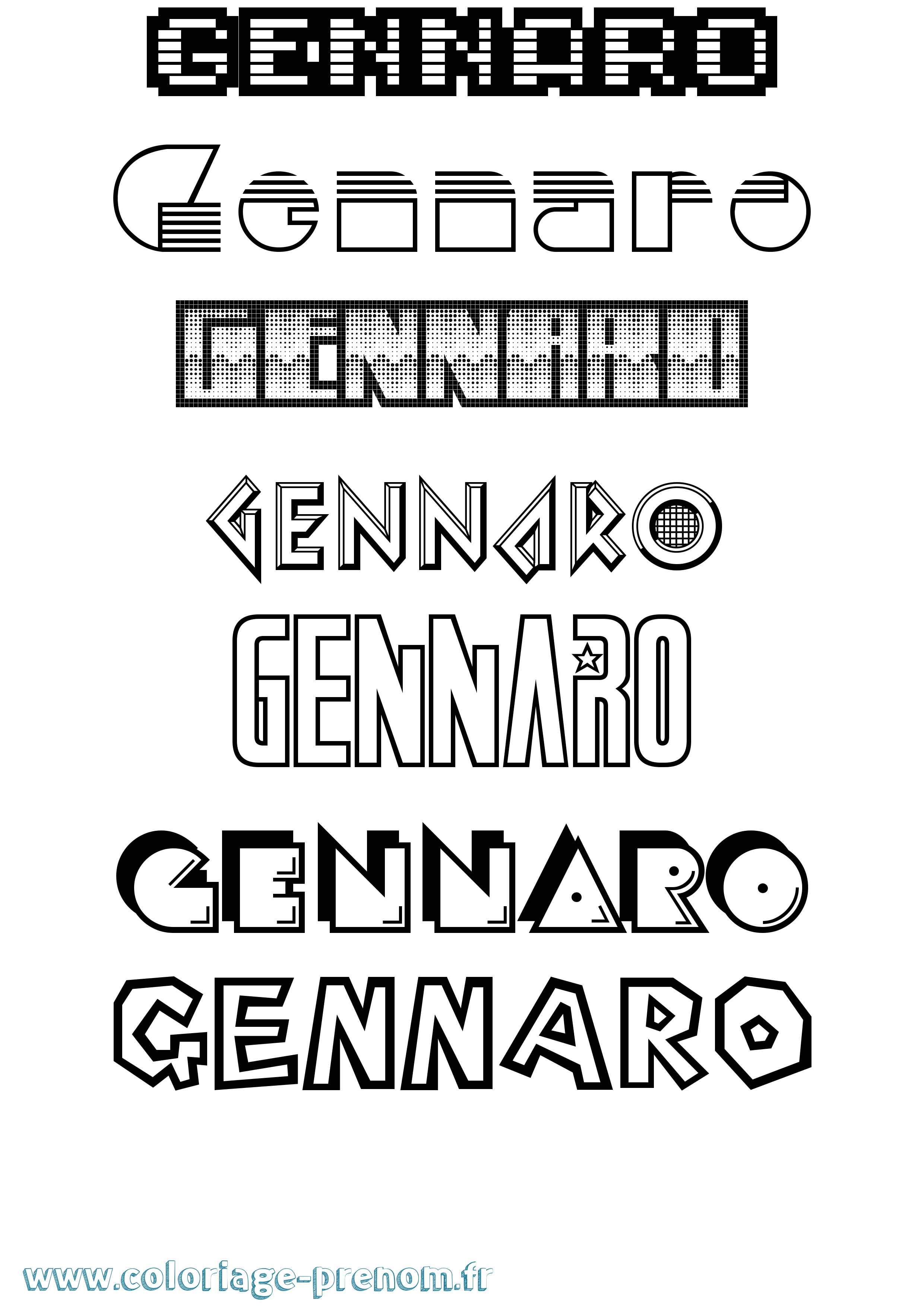Coloriage prénom Gennaro Jeux Vidéos