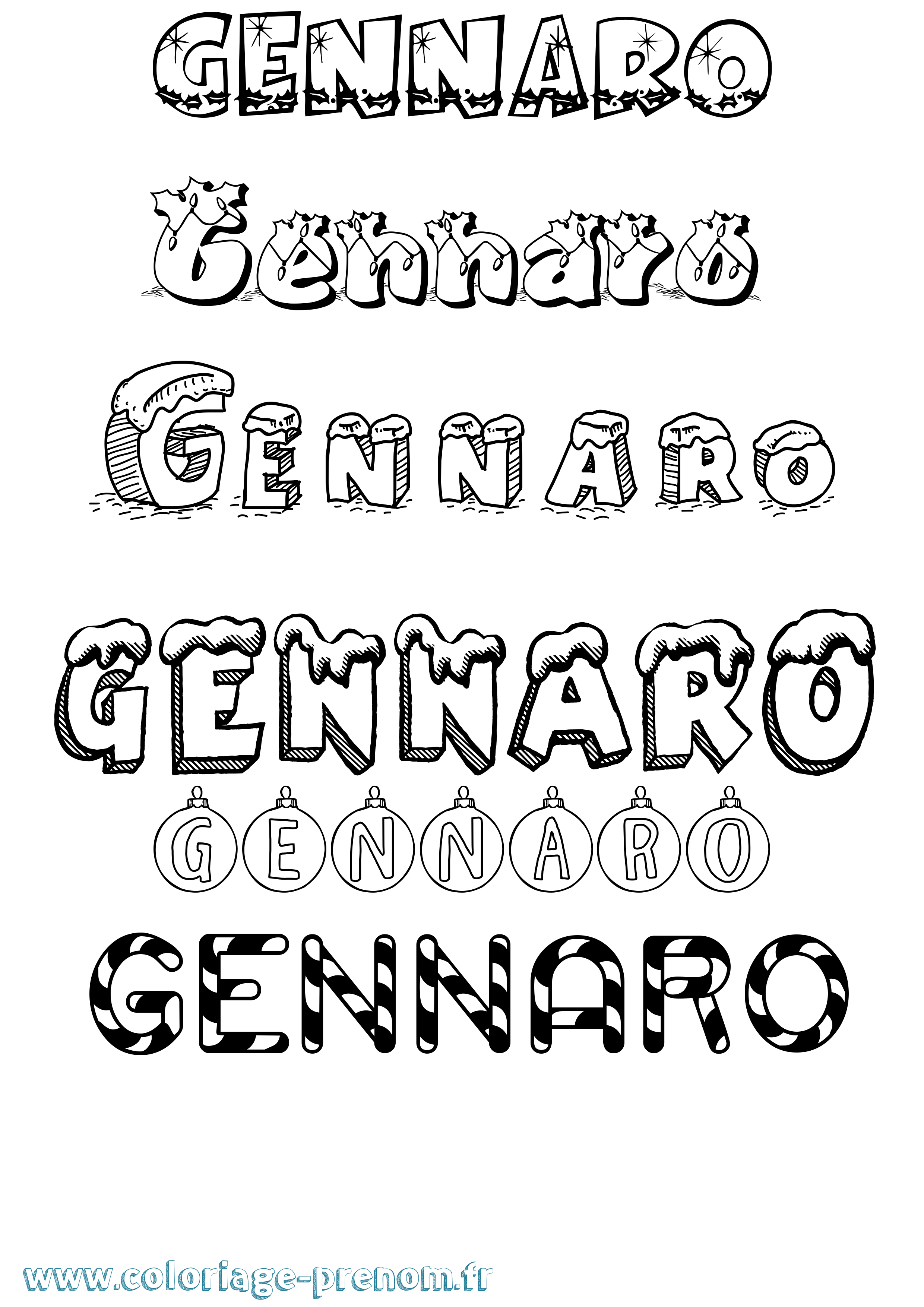 Coloriage Gennaro Noël Coloriage prénom Gennaro Noël