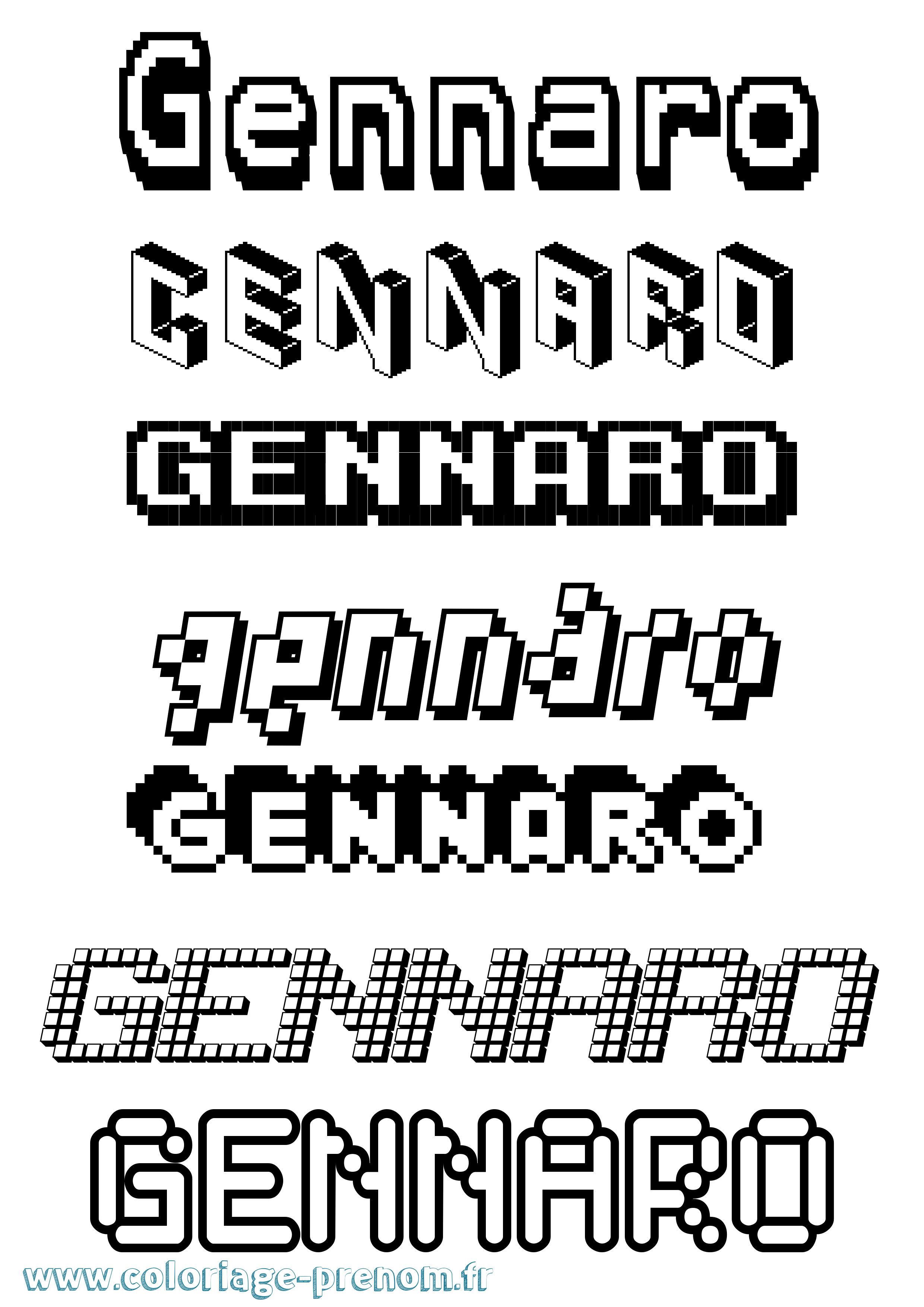 Coloriage prénom Gennaro Pixel