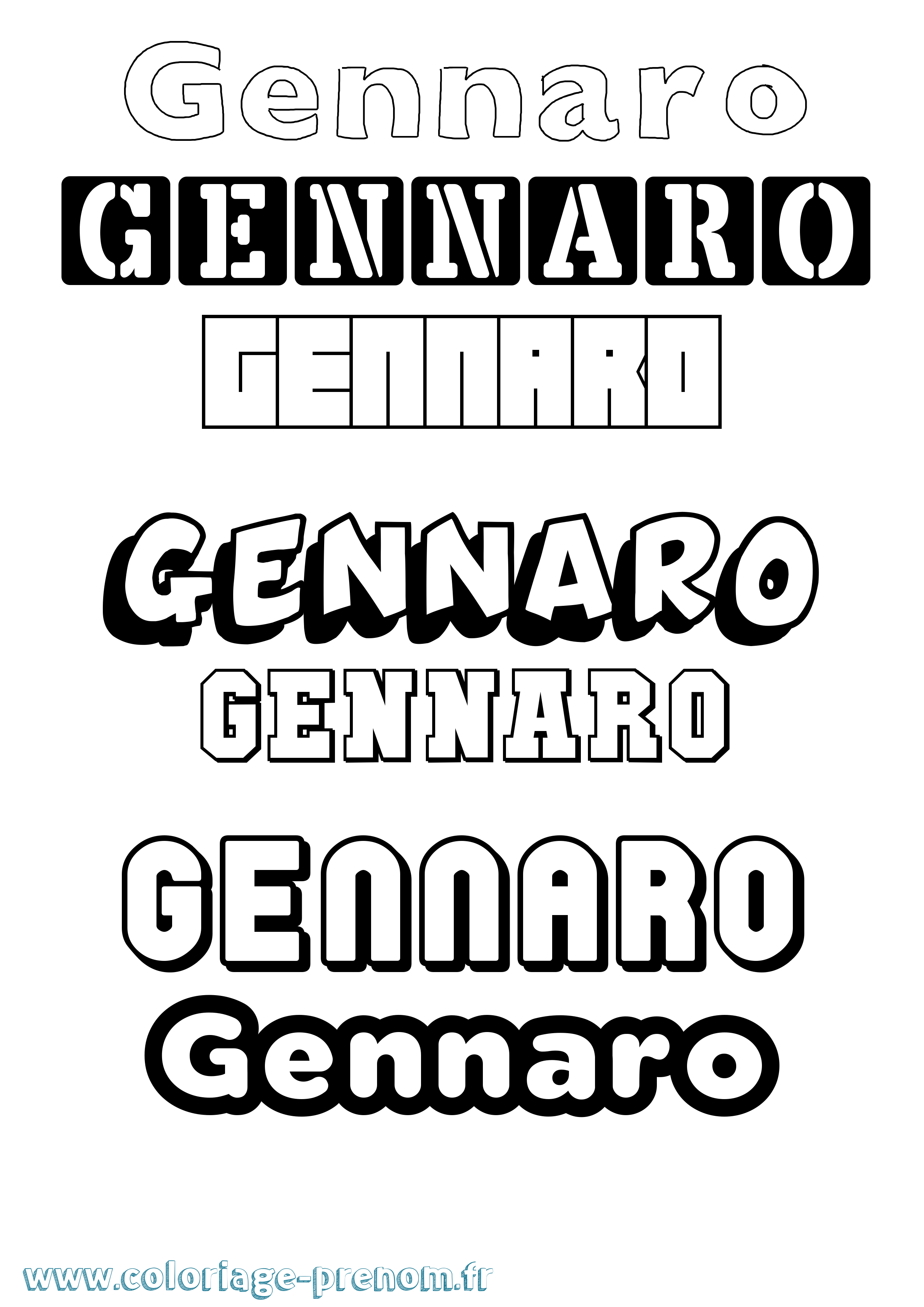 Coloriage prénom Gennaro Simple