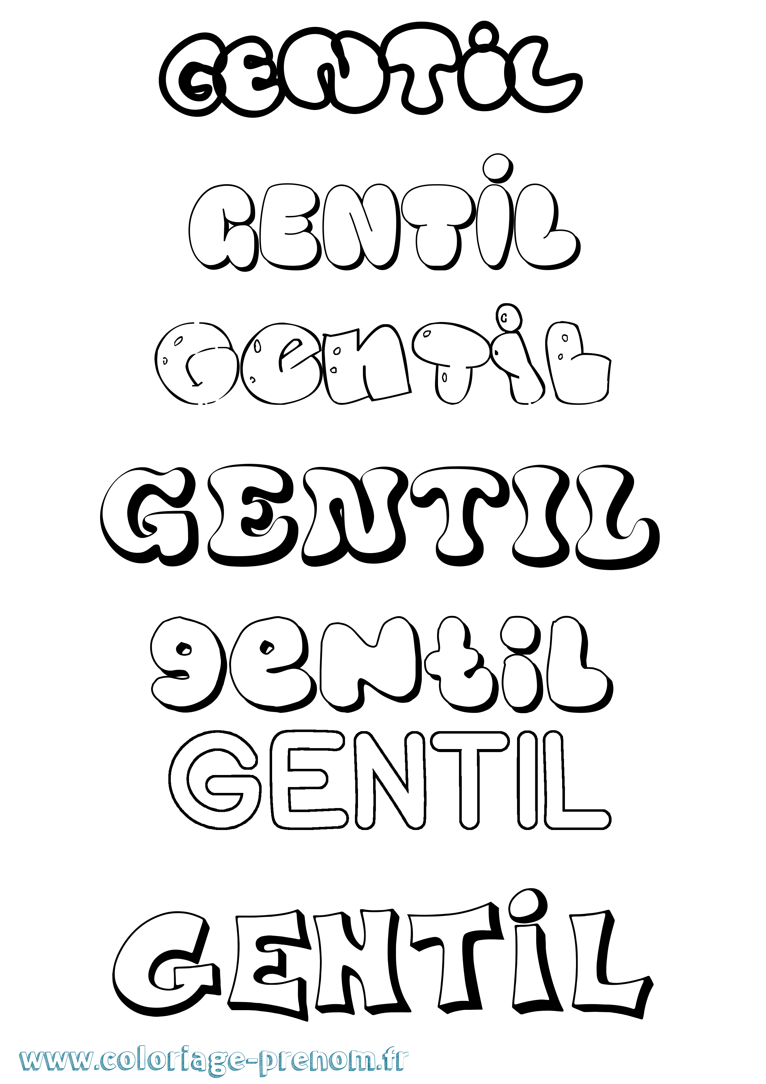 Coloriage Gentil Bubble Coloriage prénom Gentil Bubble