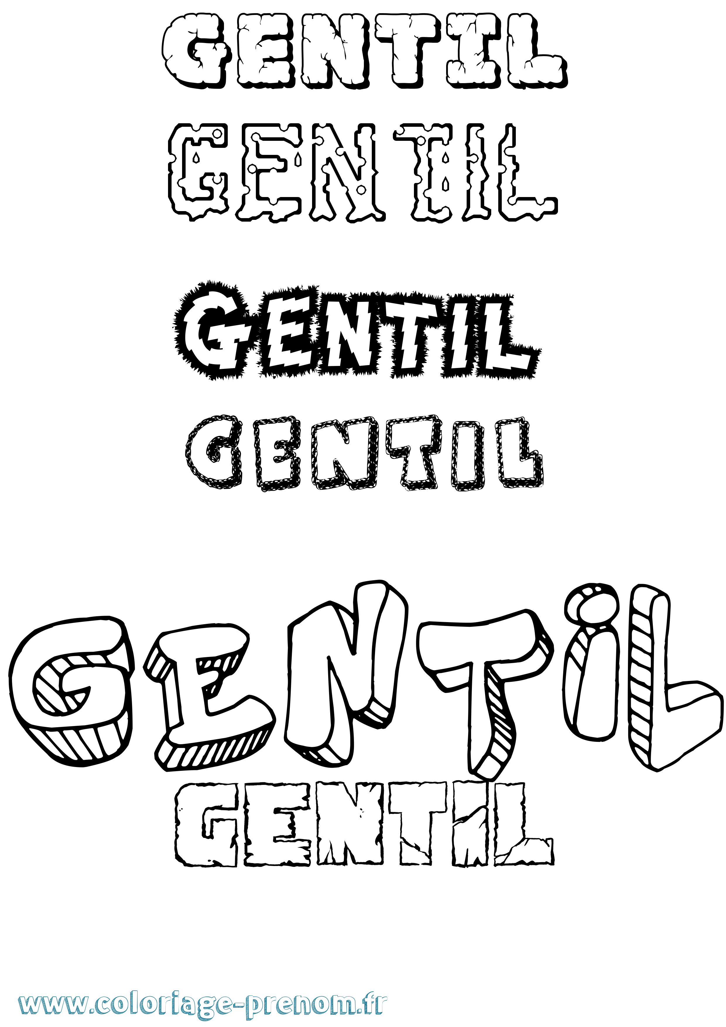 Coloriage Gentil Destructuré Coloriage prénom Gentil Destructuré