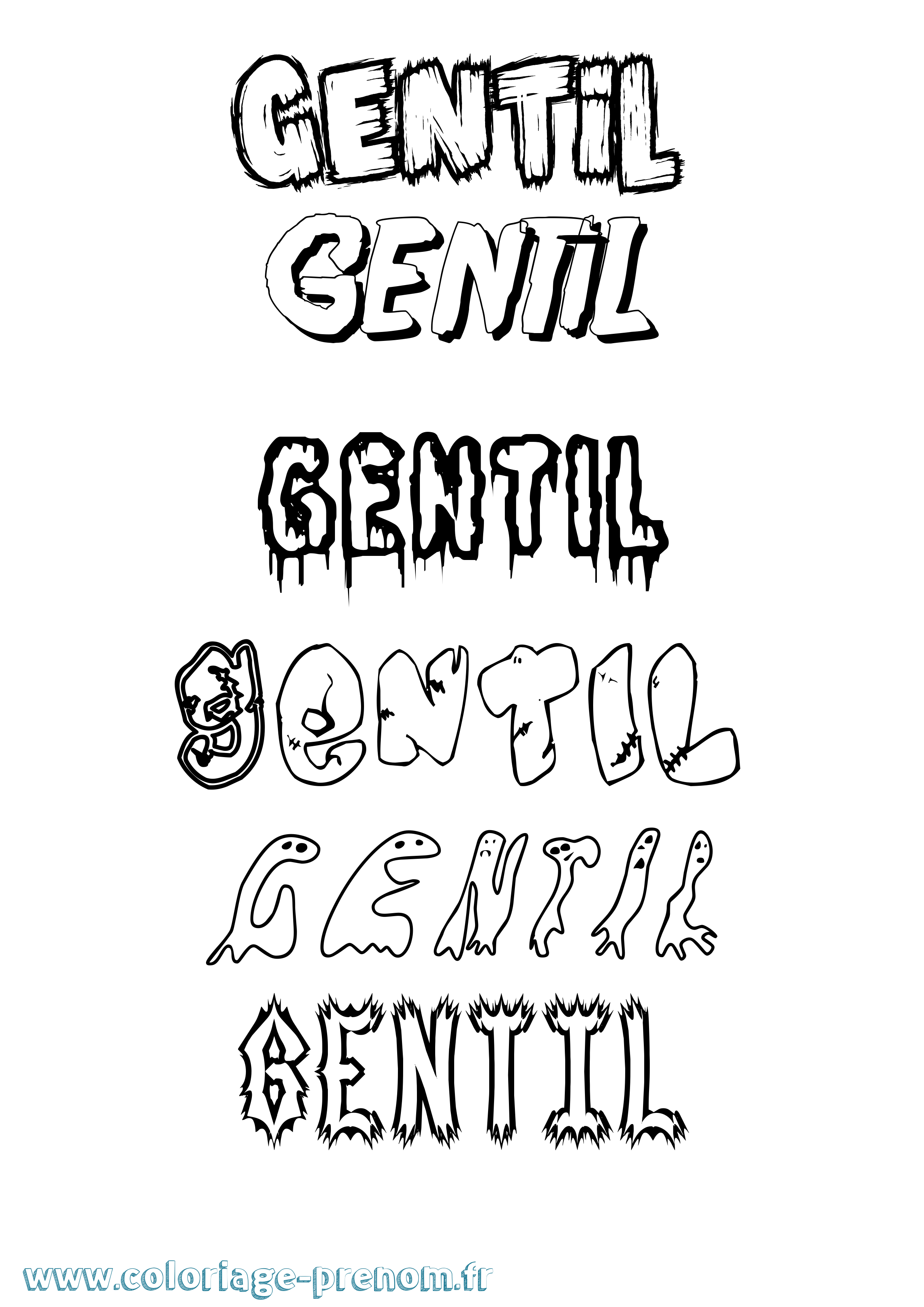 Coloriage Gentil Frisson Coloriage prénom Gentil Frisson