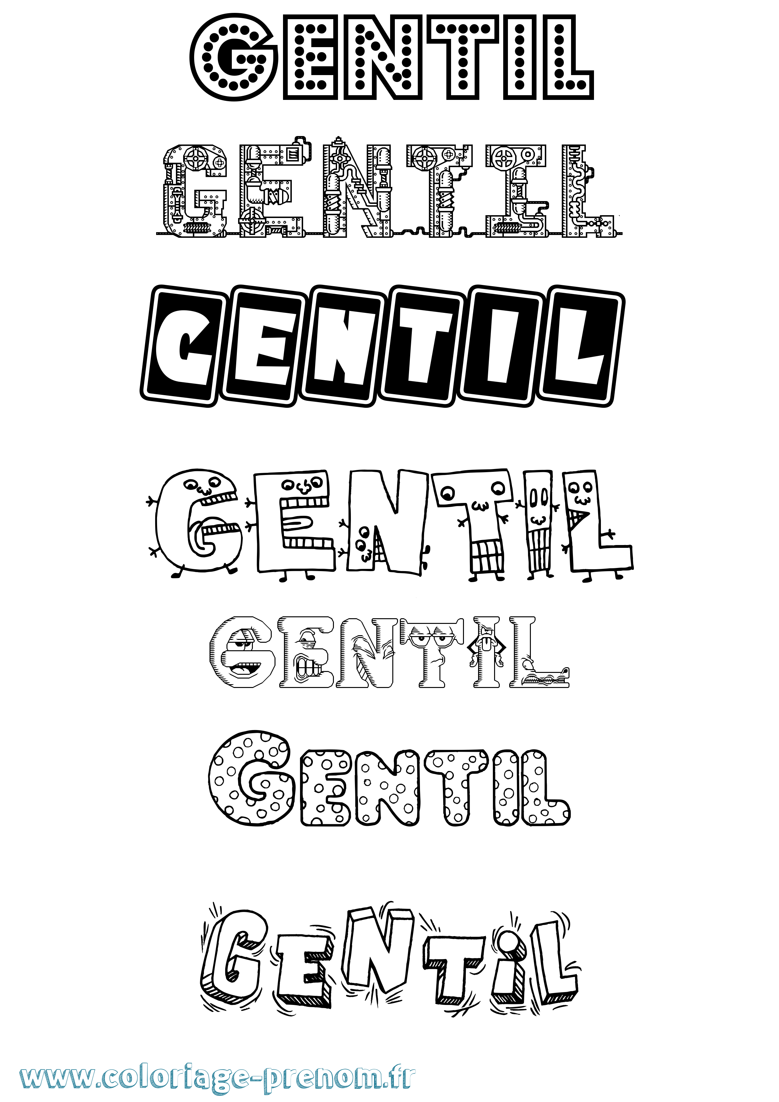Coloriage Gentil Fun Coloriage prénom Gentil Fun