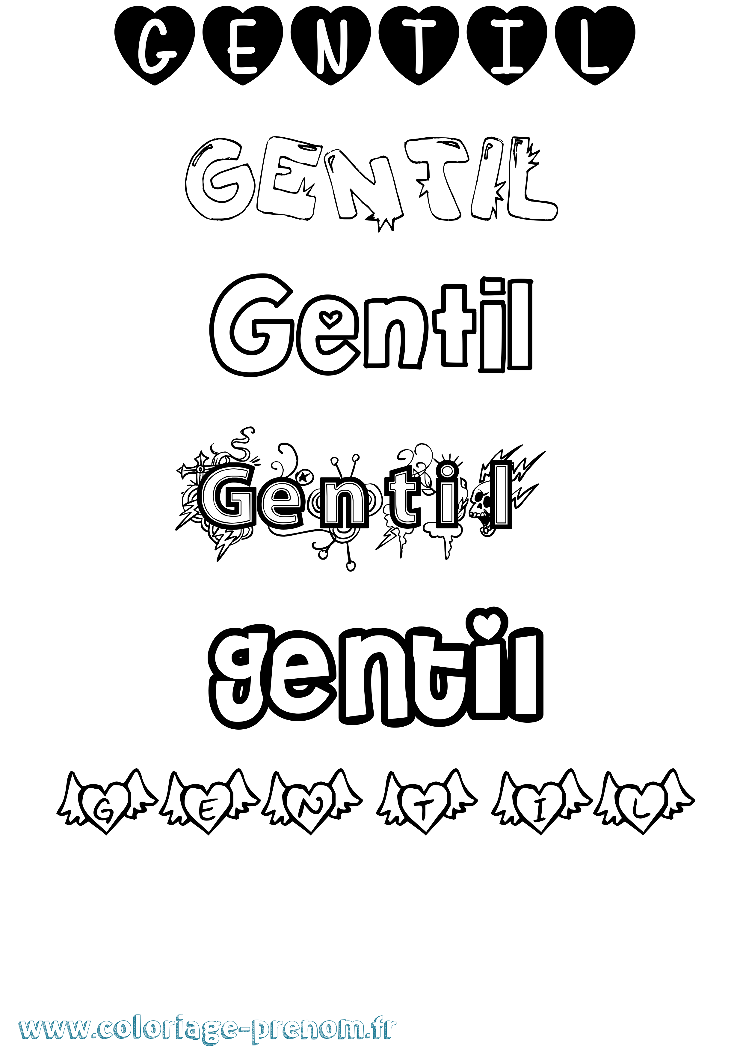 Coloriage Gentil Girly Coloriage prénom Gentil Girly