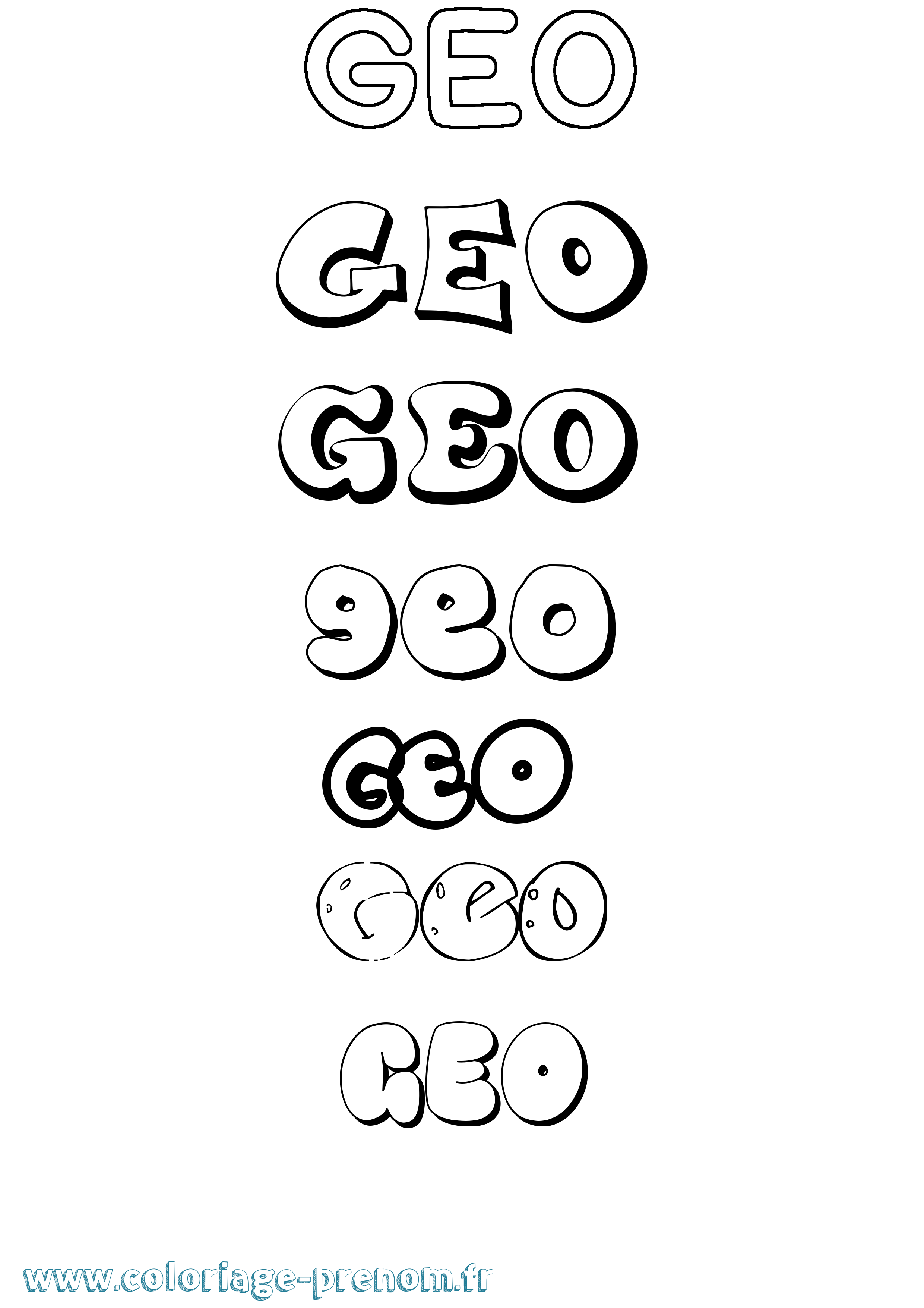 Coloriage prénom Geo Bubble