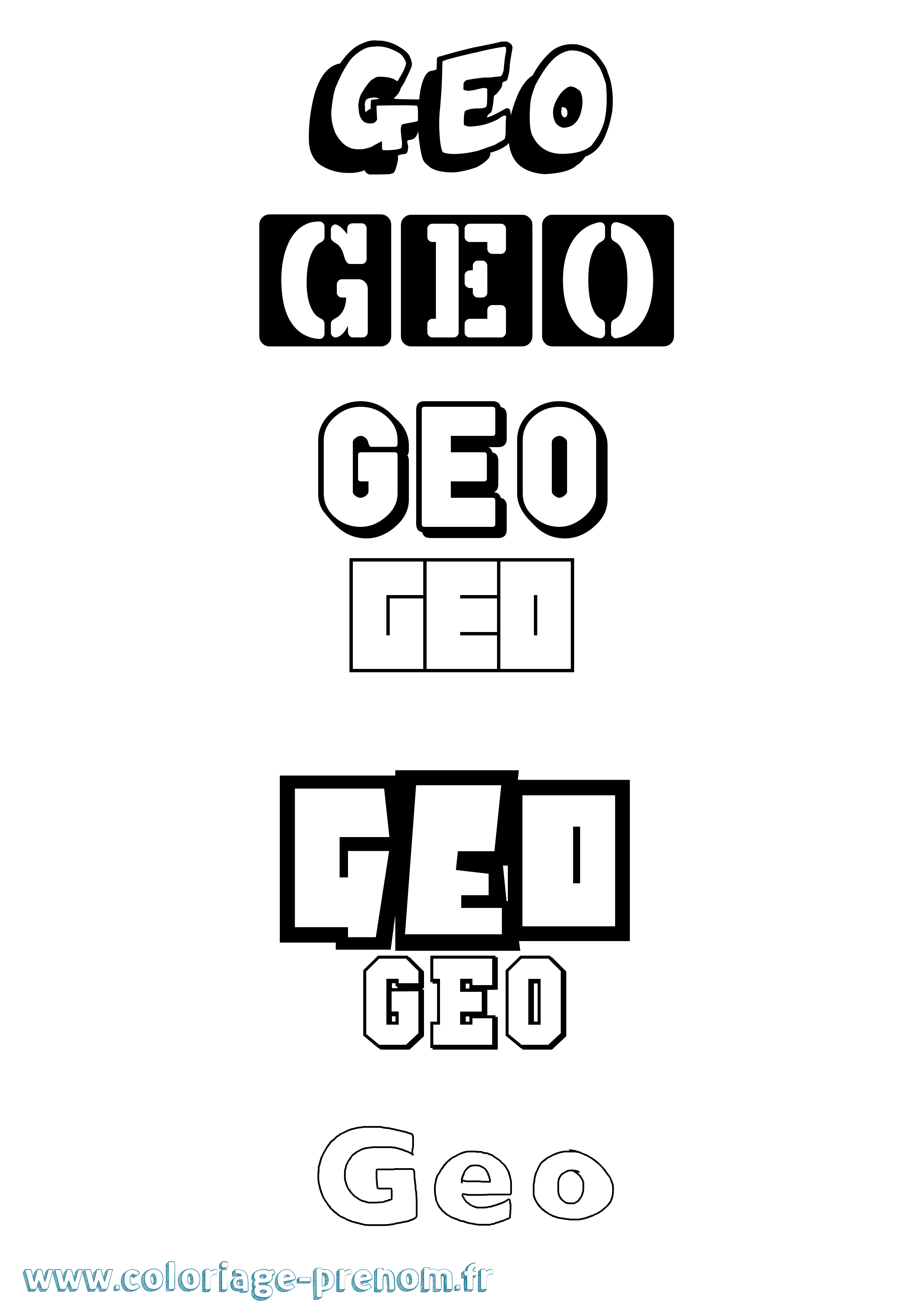 Coloriage prénom Geo Simple