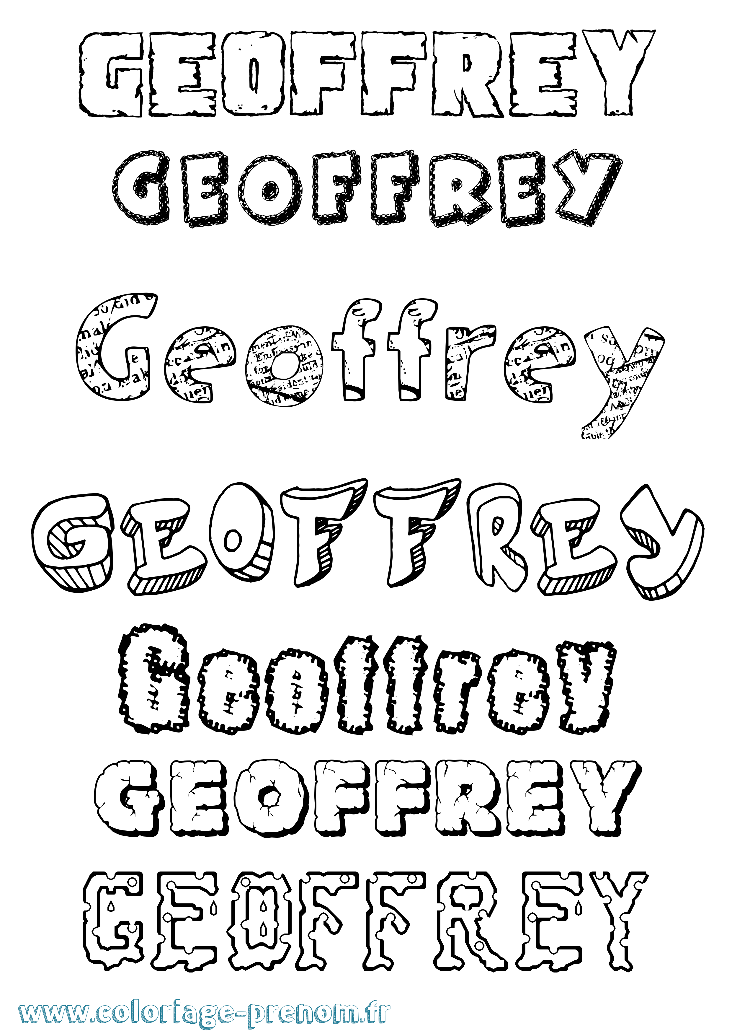 Coloriage prénom Geoffrey