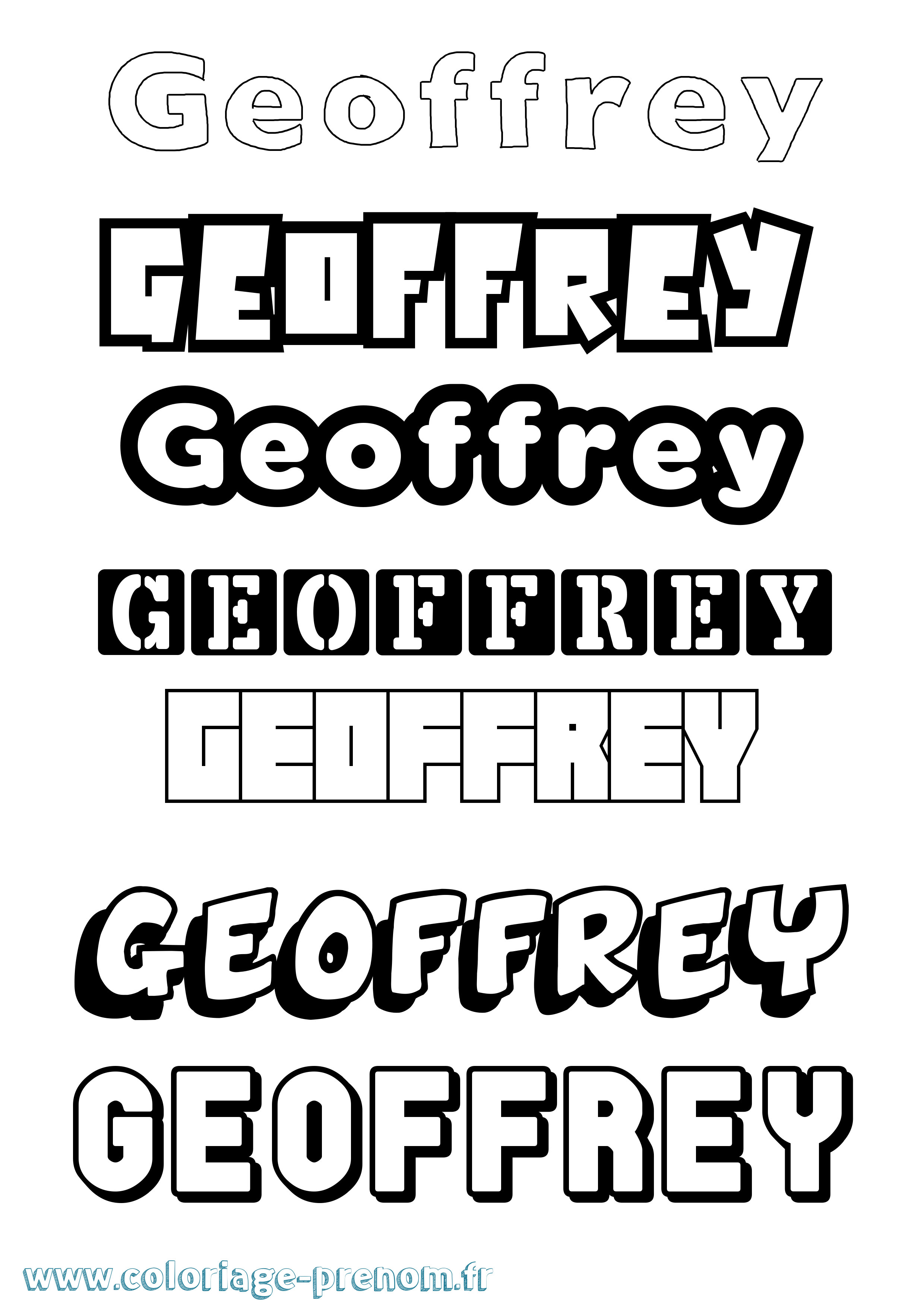 Coloriage prénom Geoffrey