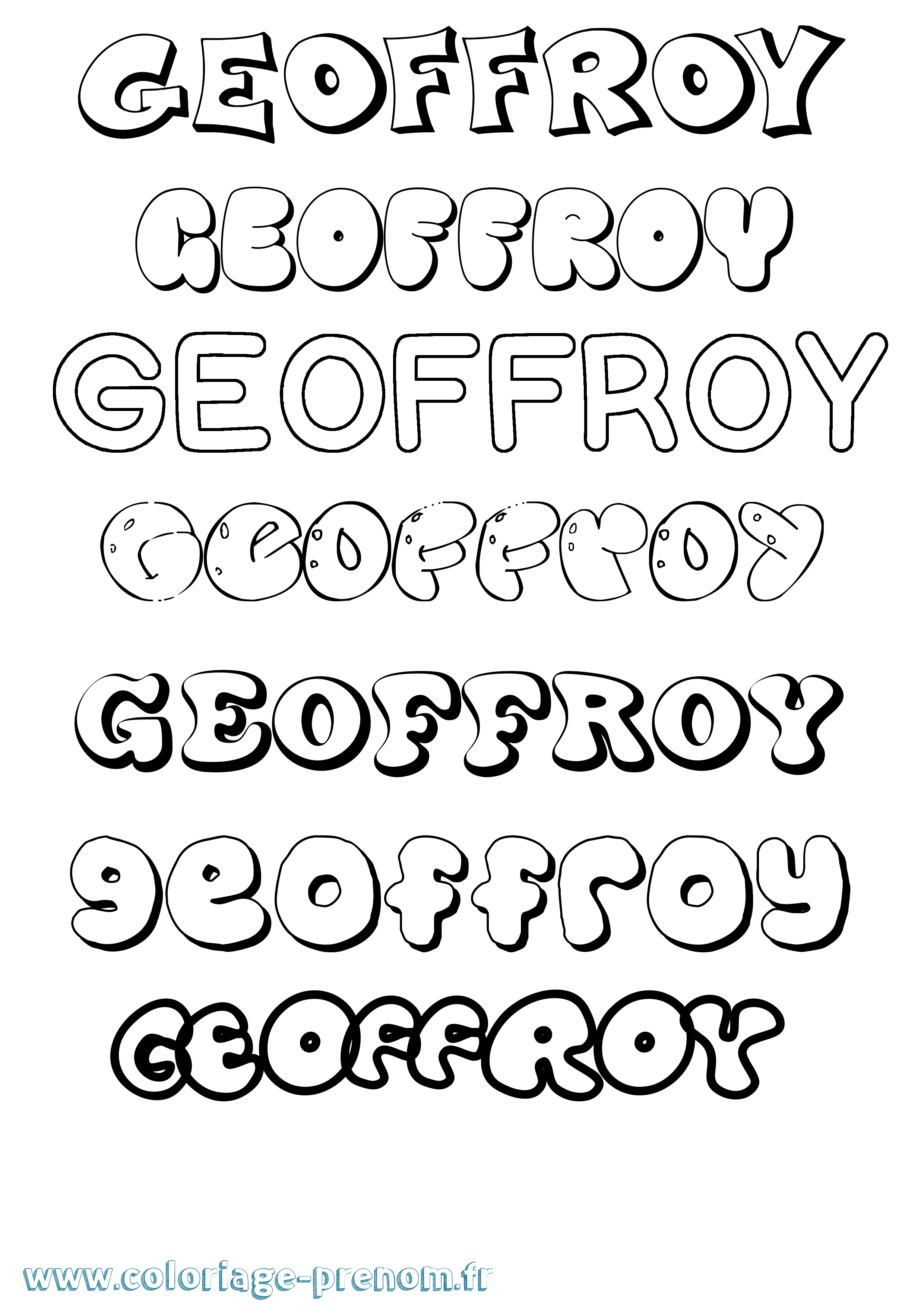 Coloriage prénom Geoffroy