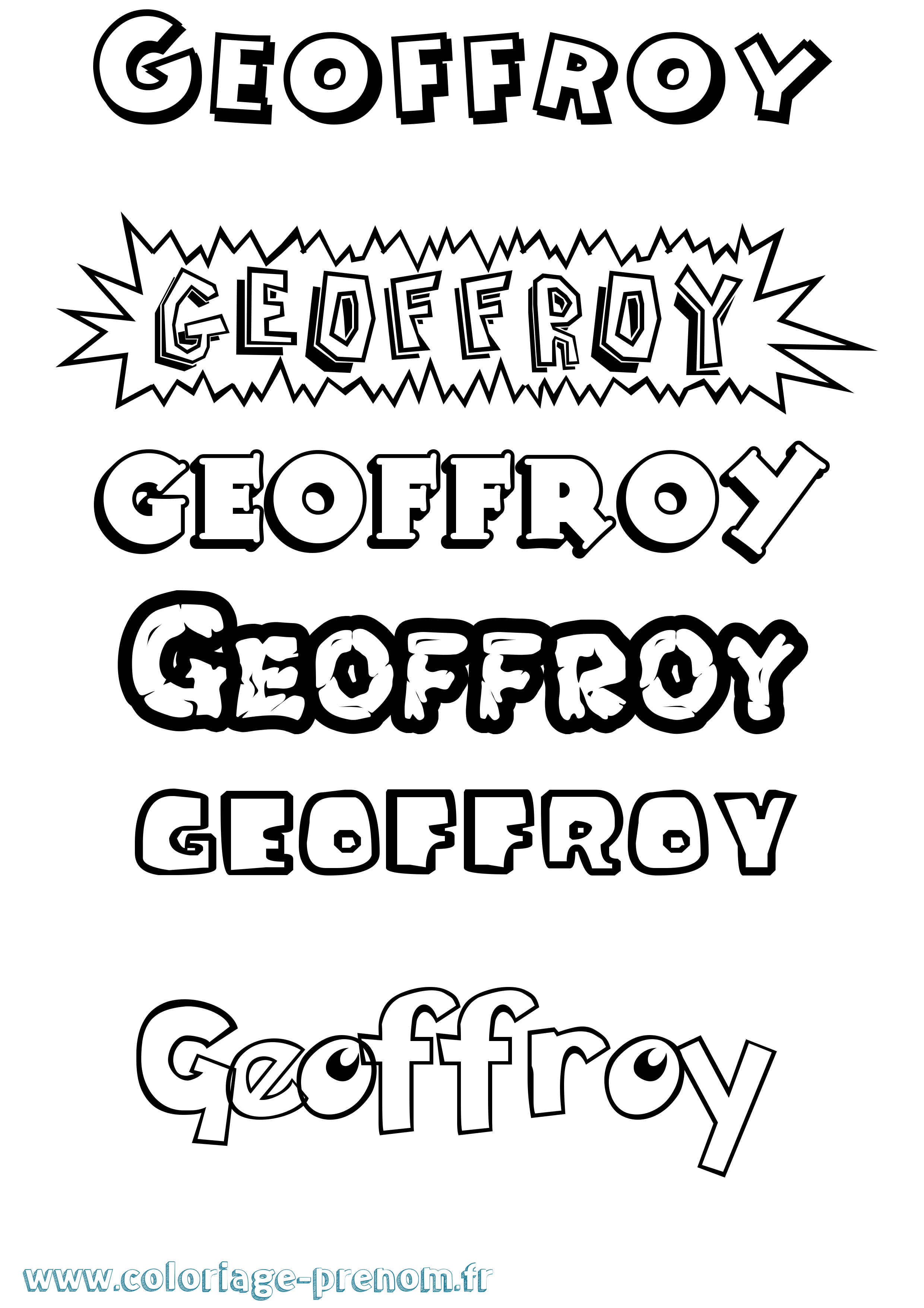 Coloriage prénom Geoffroy