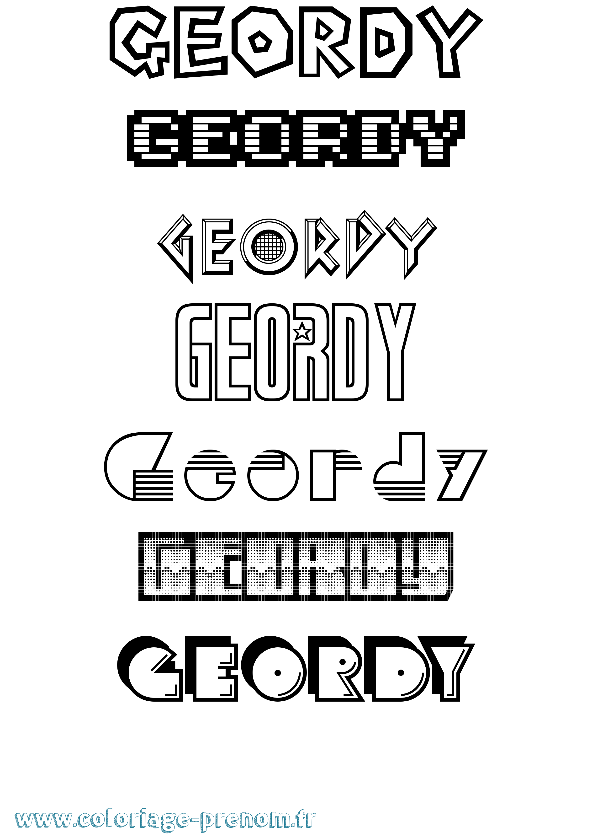 Coloriage prénom Geordy Jeux Vidéos