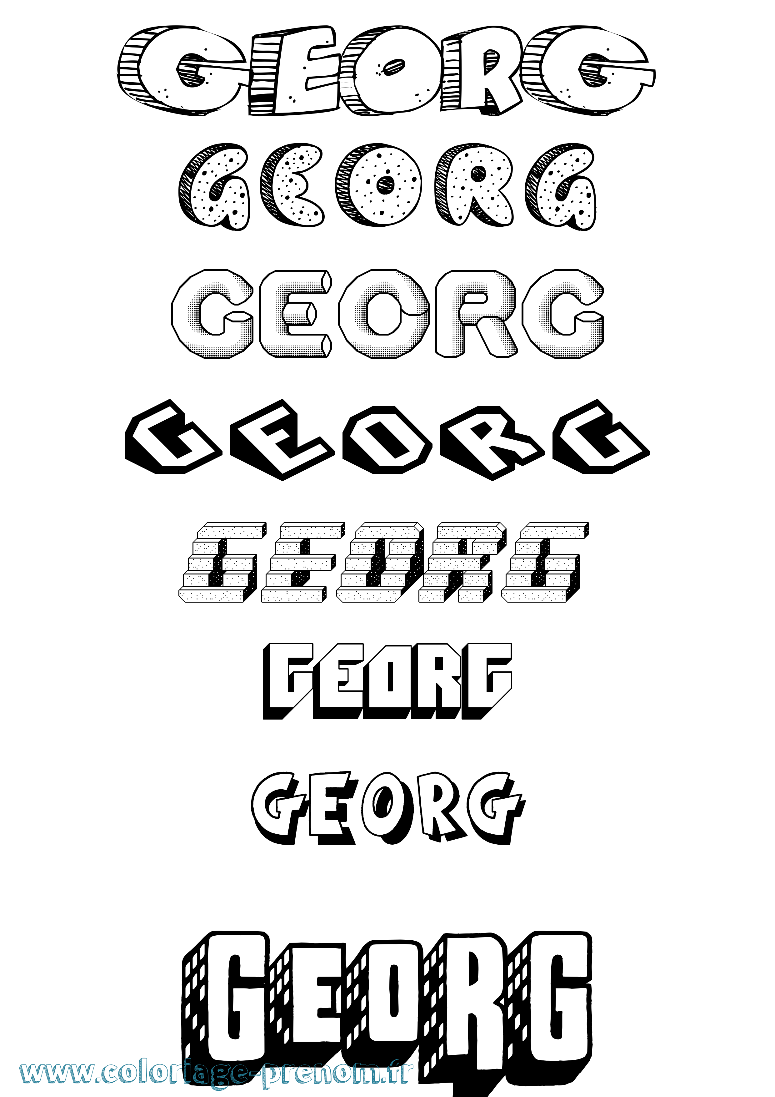 Coloriage prénom Georg Effet 3D