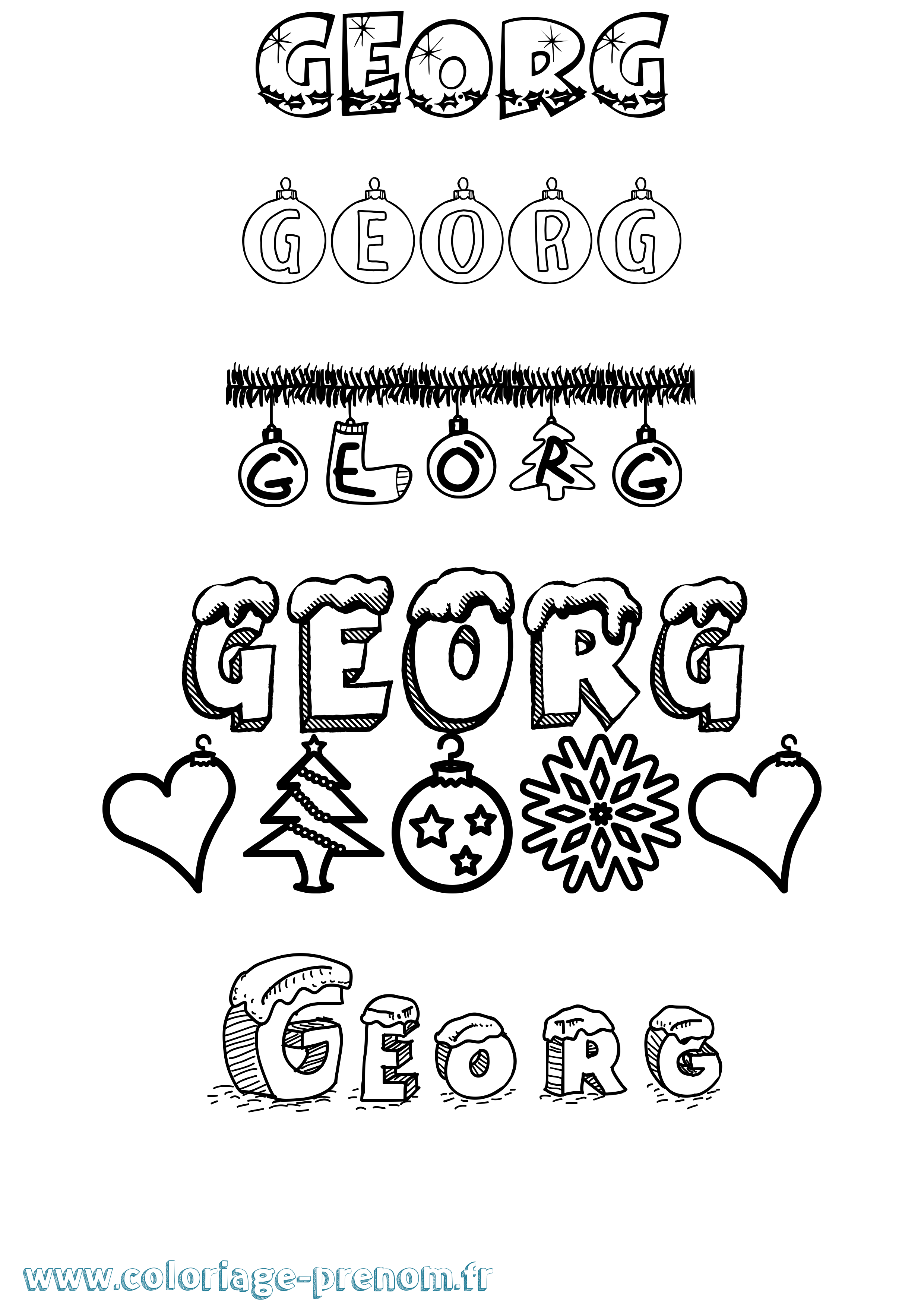 Coloriage prénom Georg Noël
