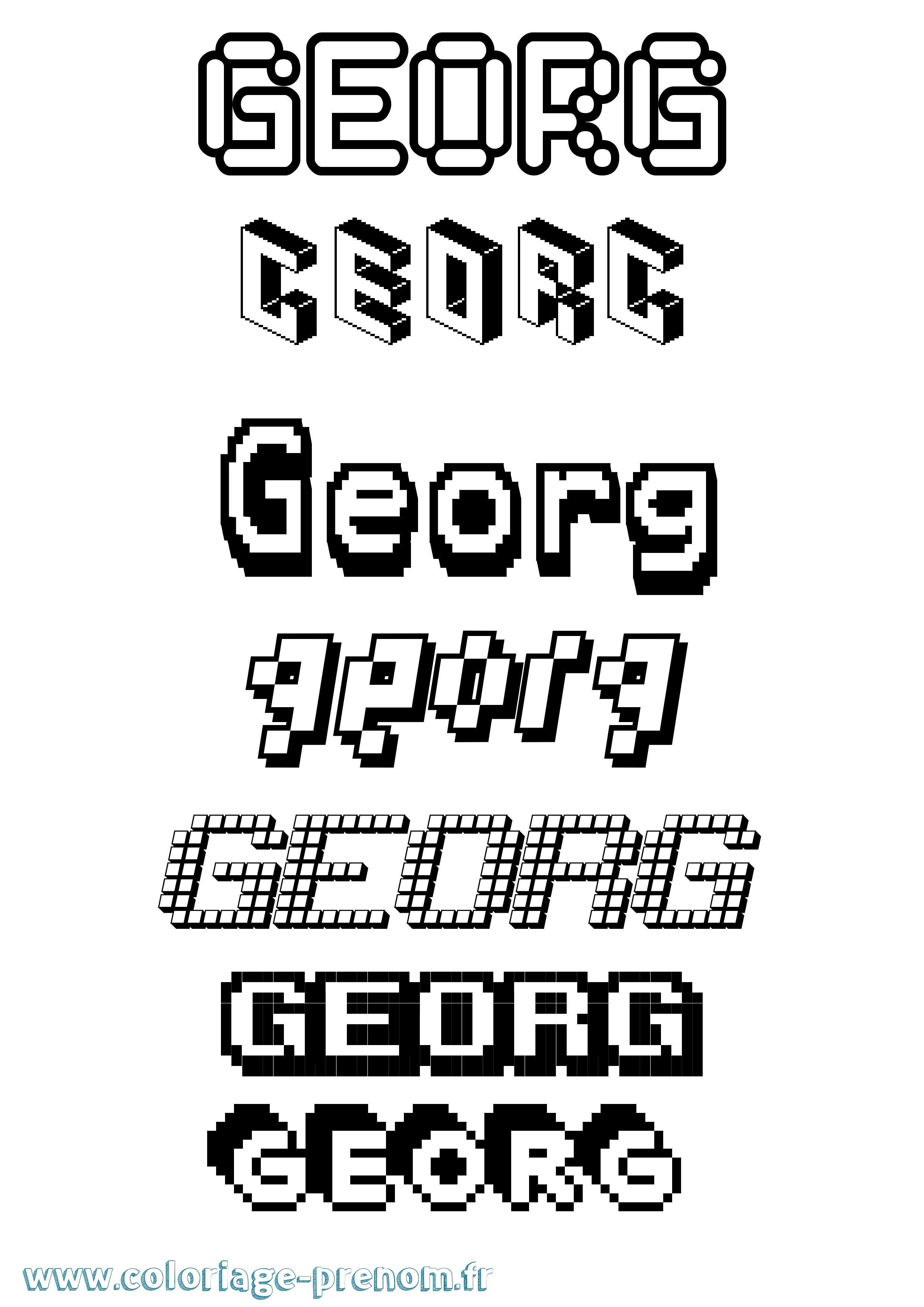 Coloriage prénom Georg Pixel