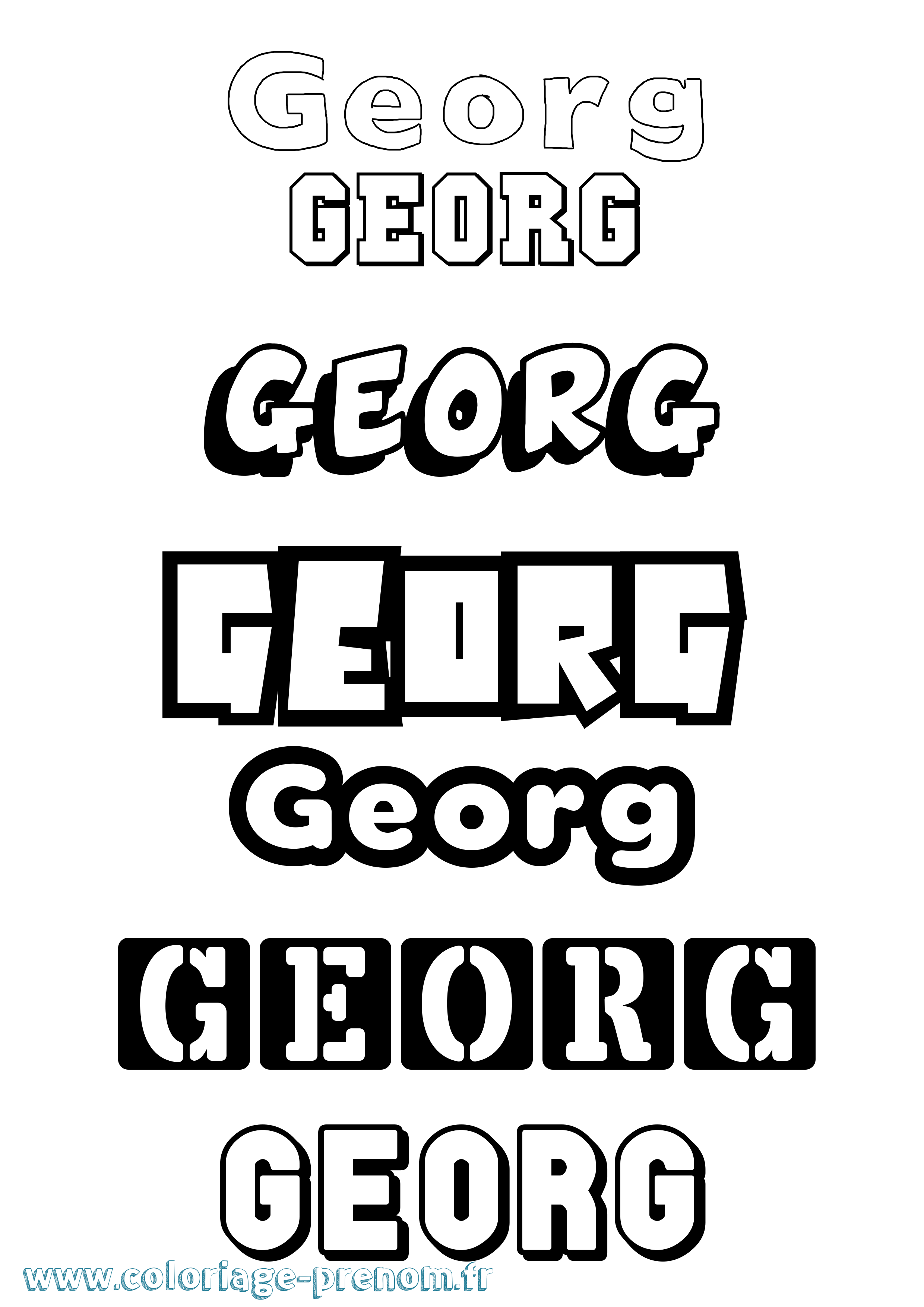 Coloriage prénom Georg Simple