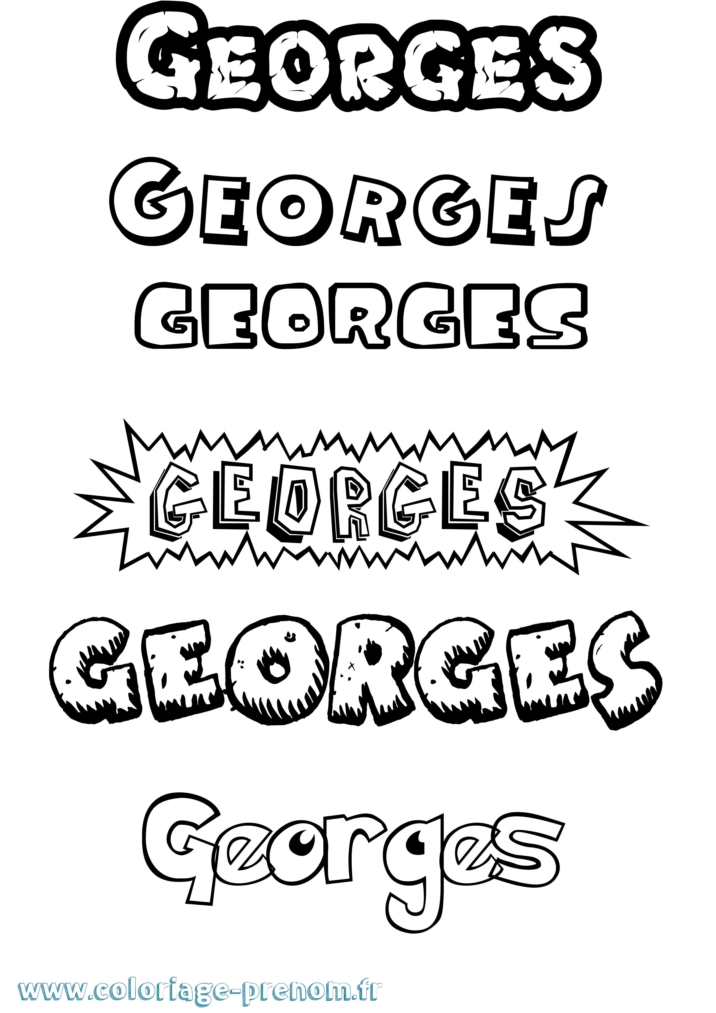 Coloriage Georges Dessin Animé Coloriage prénom Georges Dessin Animé