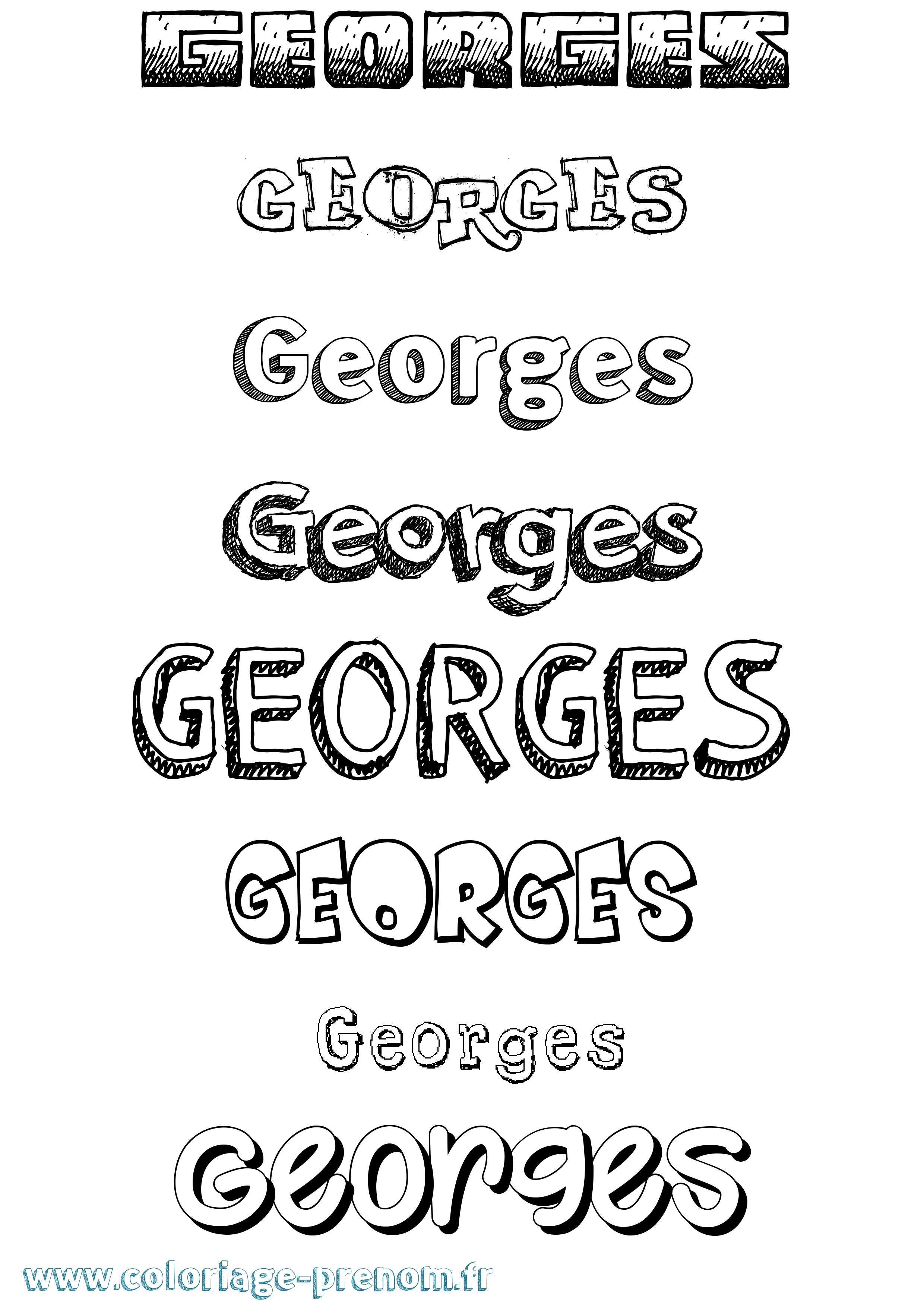 Coloriage Georges Dessiné Coloriage prénom Georges Dessiné