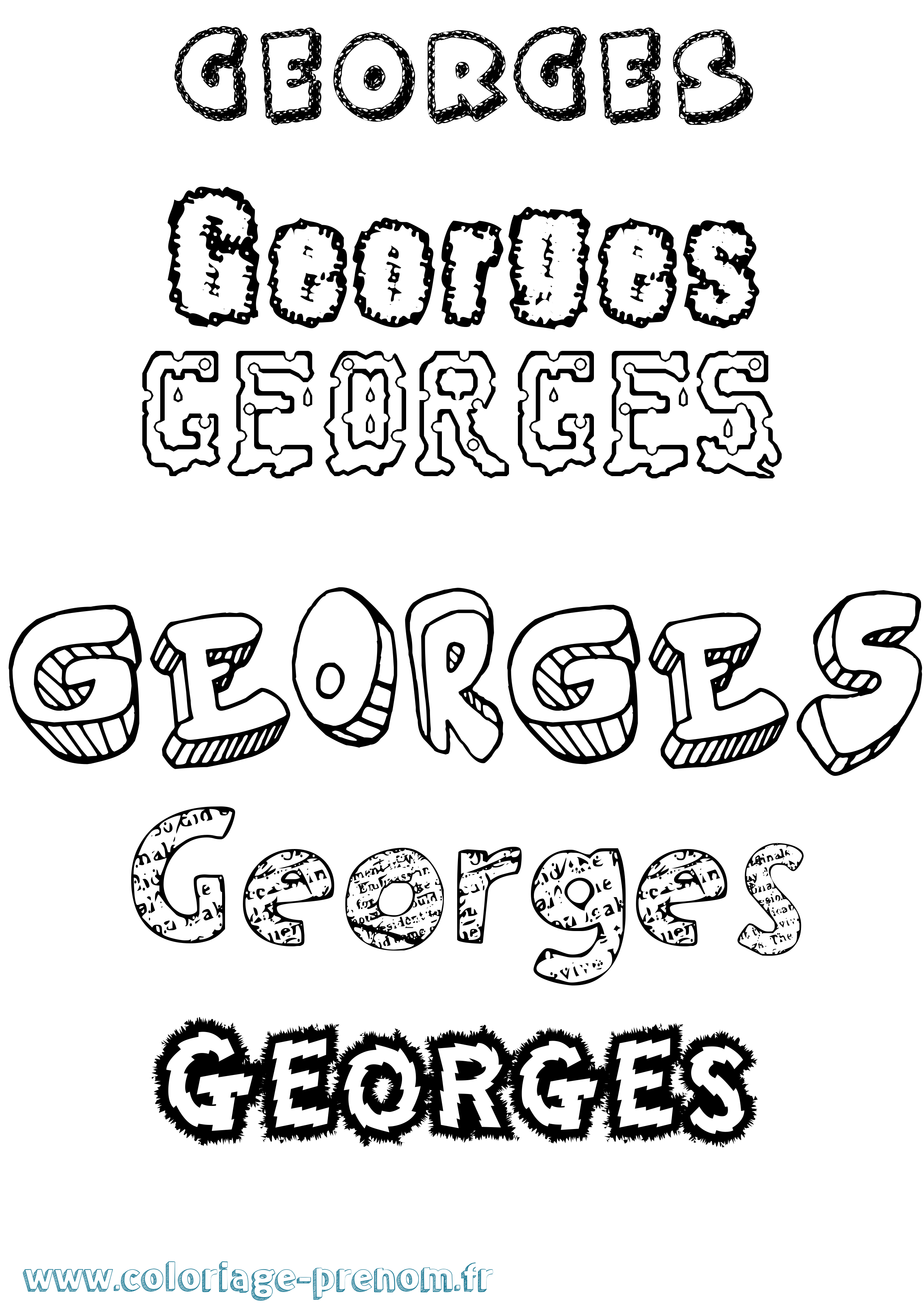 Coloriage Georges Destructuré Coloriage prénom Georges Destructuré