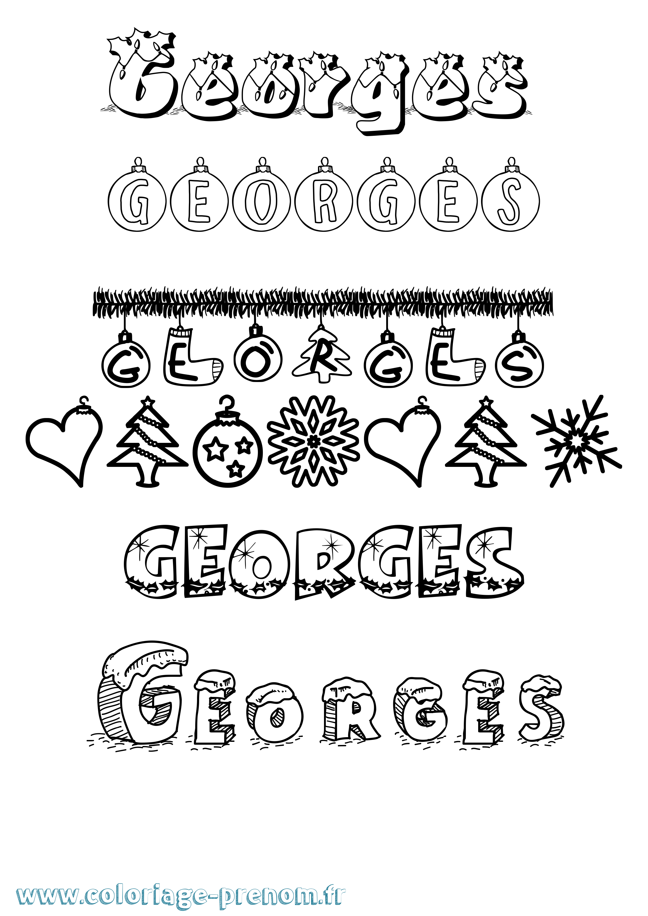 Coloriage Georges Noël Coloriage prénom Georges Noël