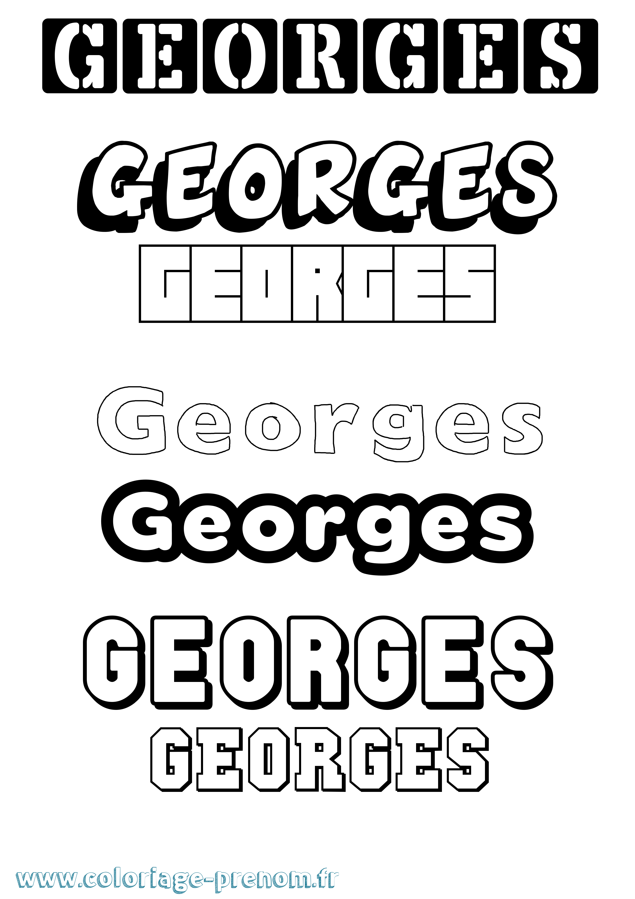 Coloriage Georges Simple Coloriage prénom Georges Simple