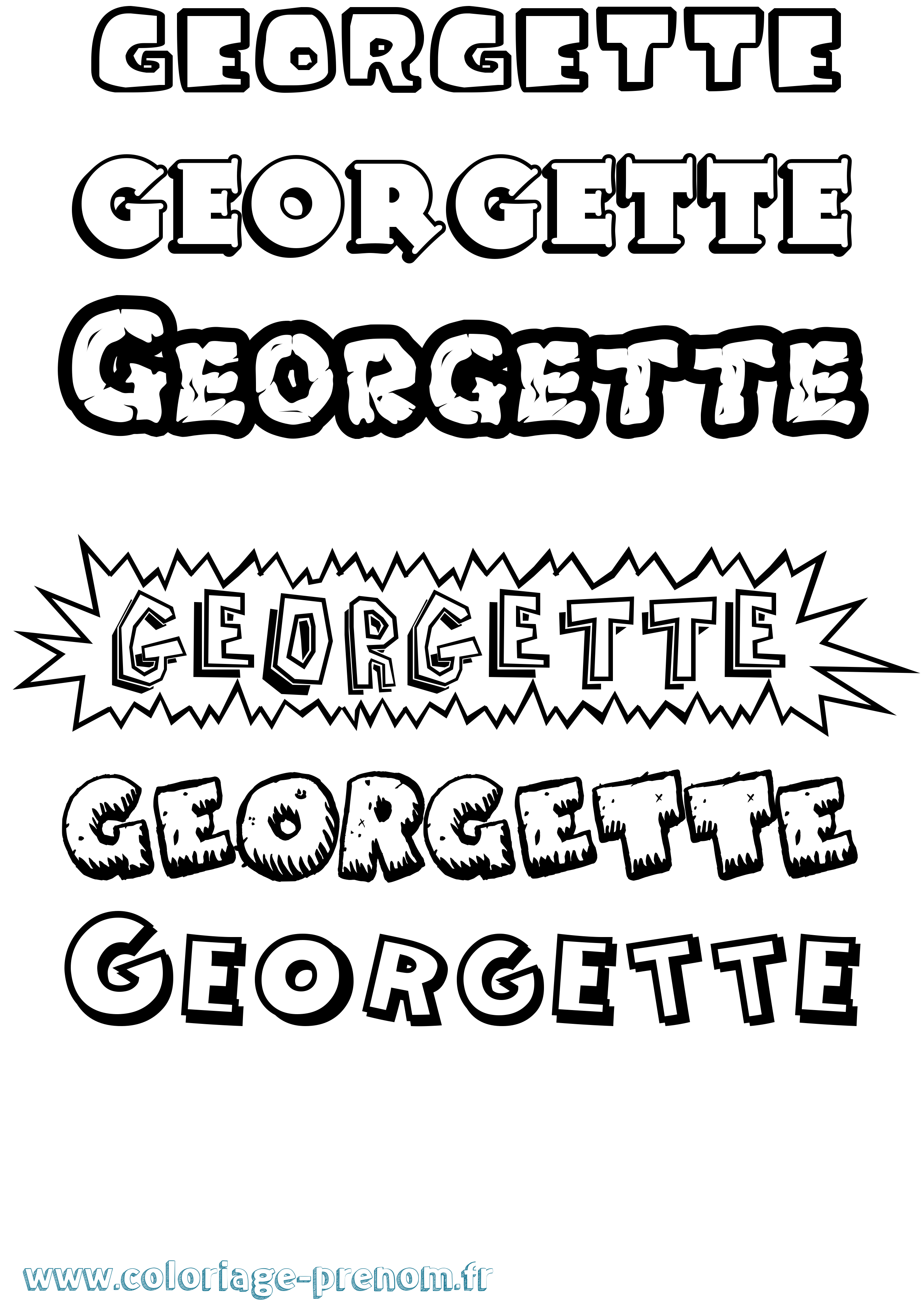 Coloriage prénom Georgette Dessin Animé