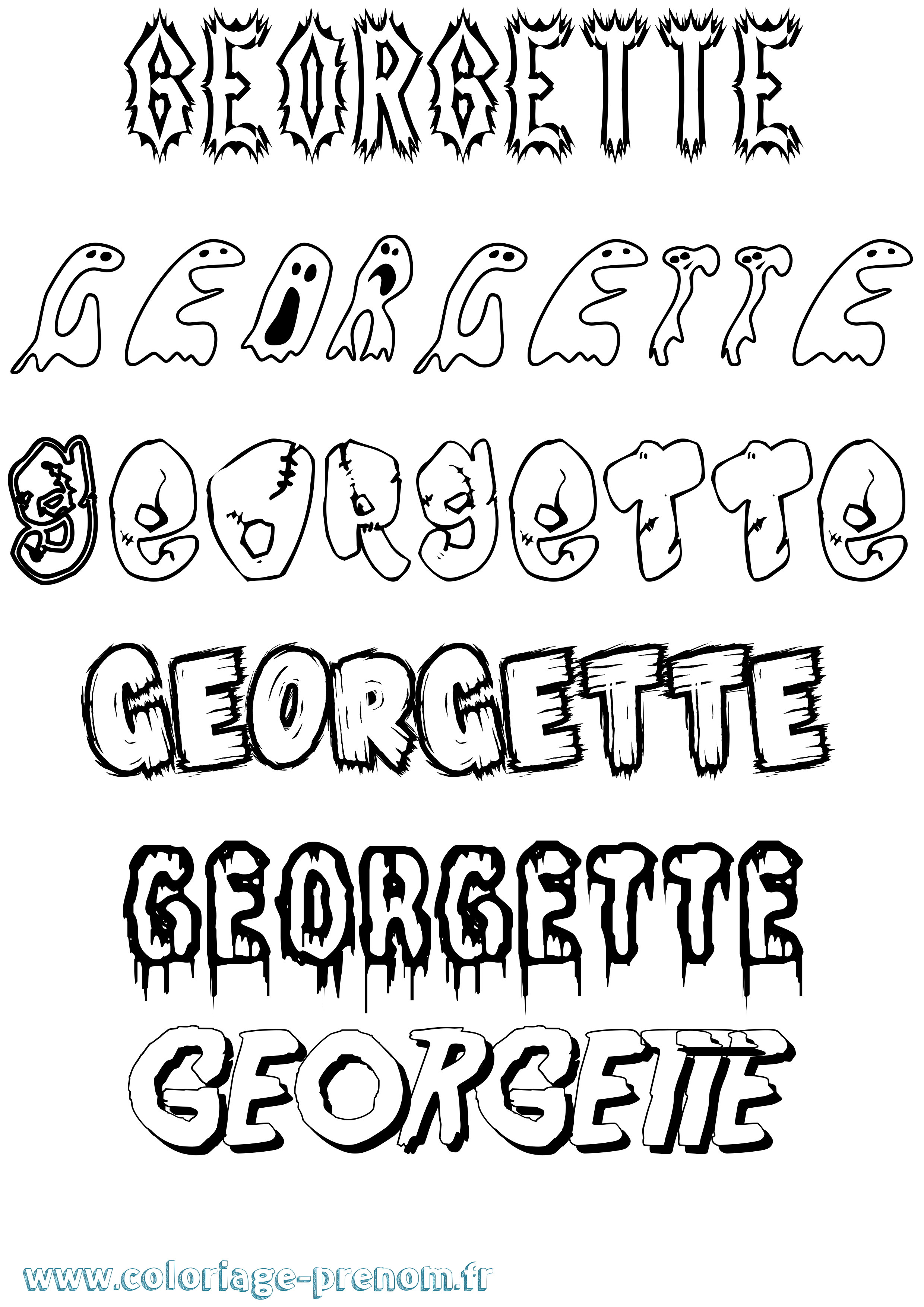 Coloriage prénom Georgette Frisson