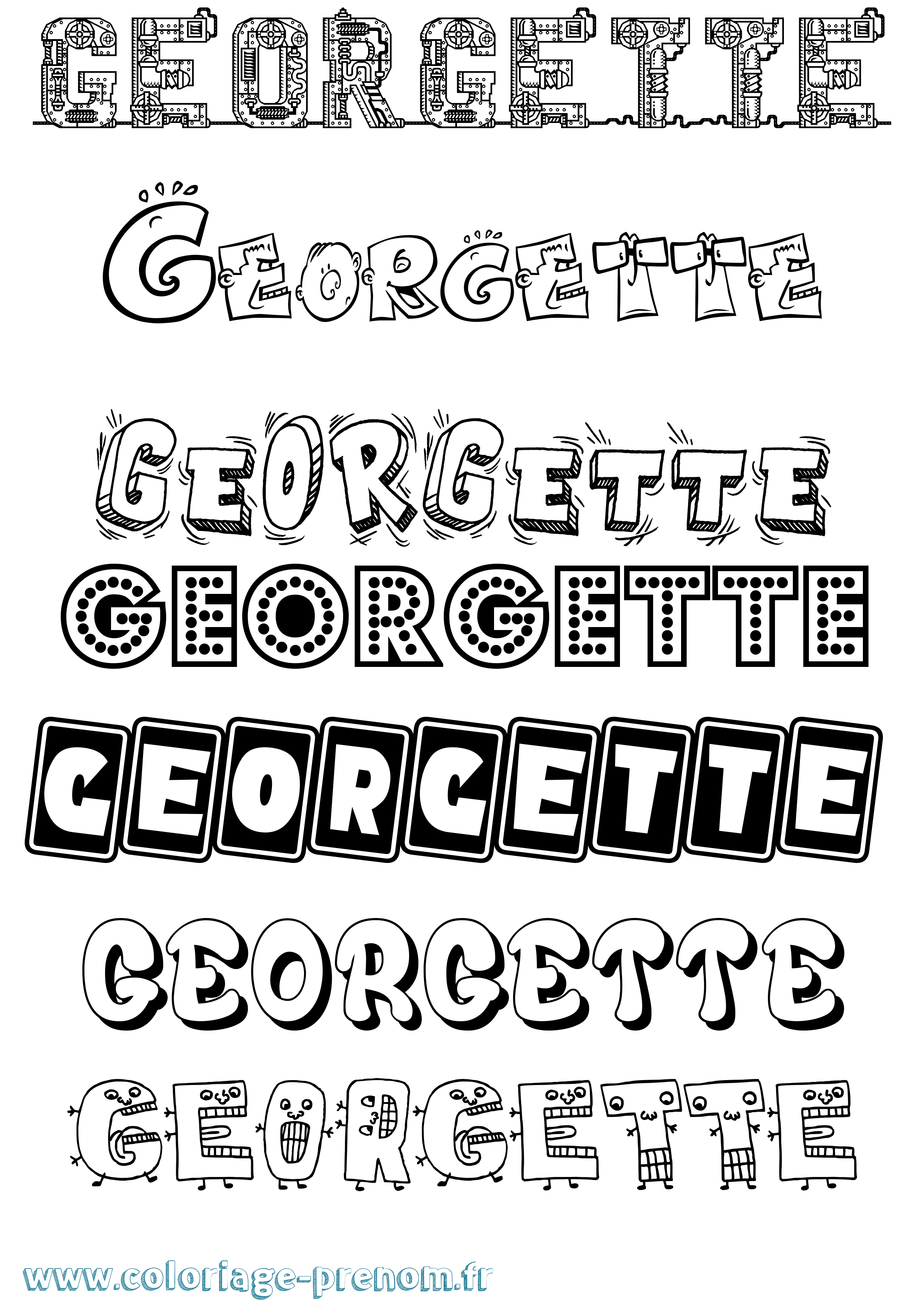 Coloriage prénom Georgette Fun