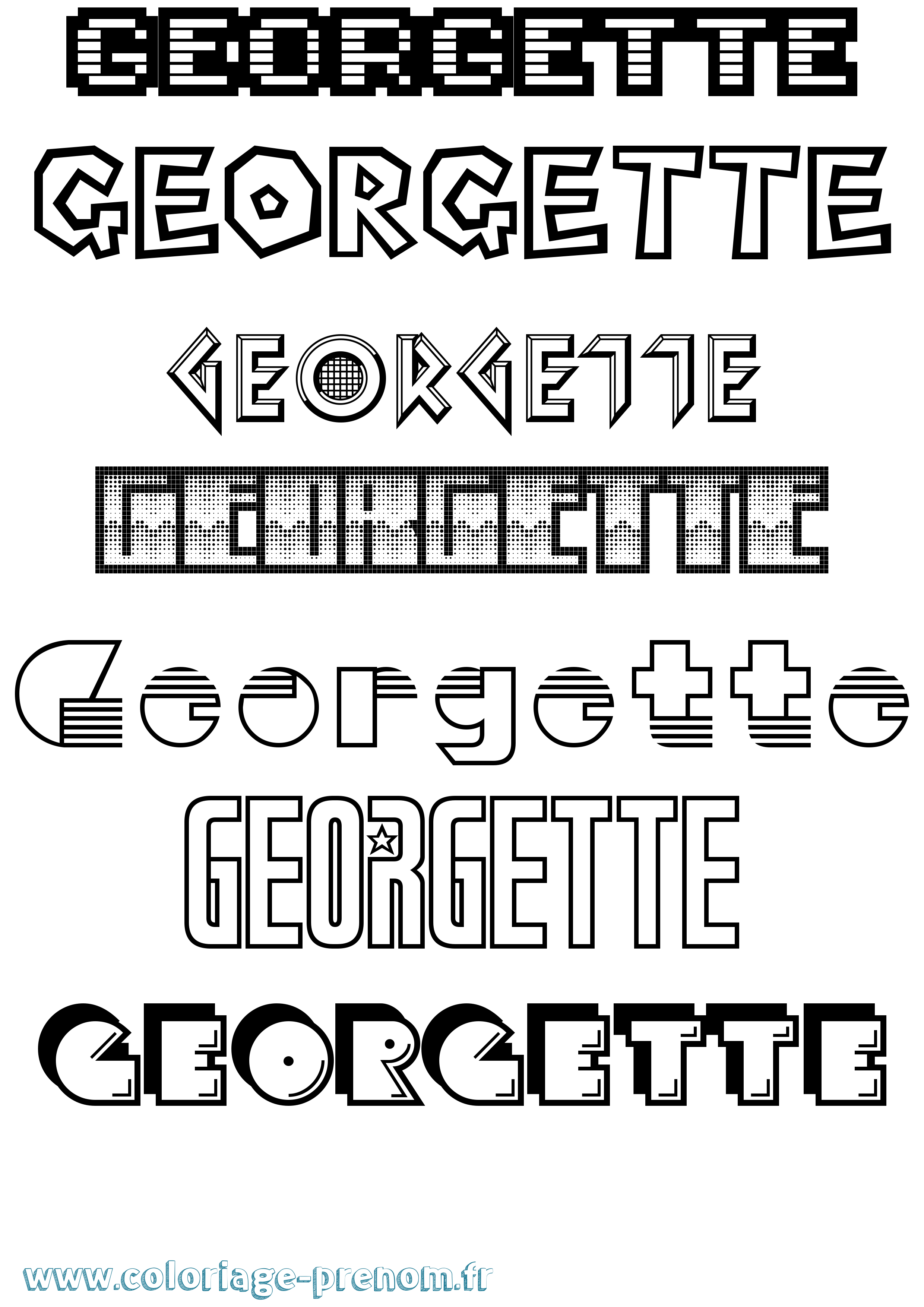 Coloriage prénom Georgette Jeux Vidéos