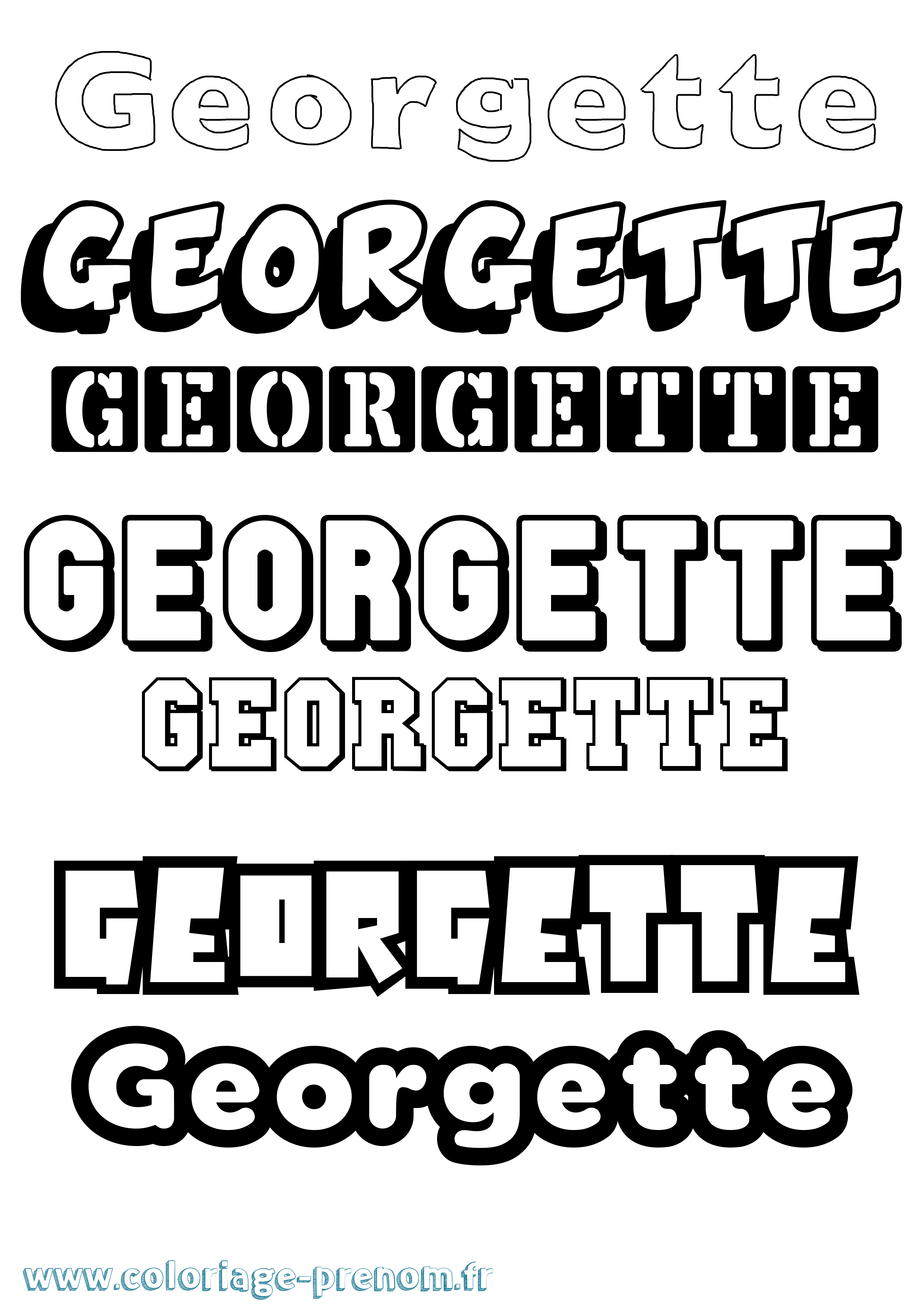 Coloriage prénom Georgette Simple