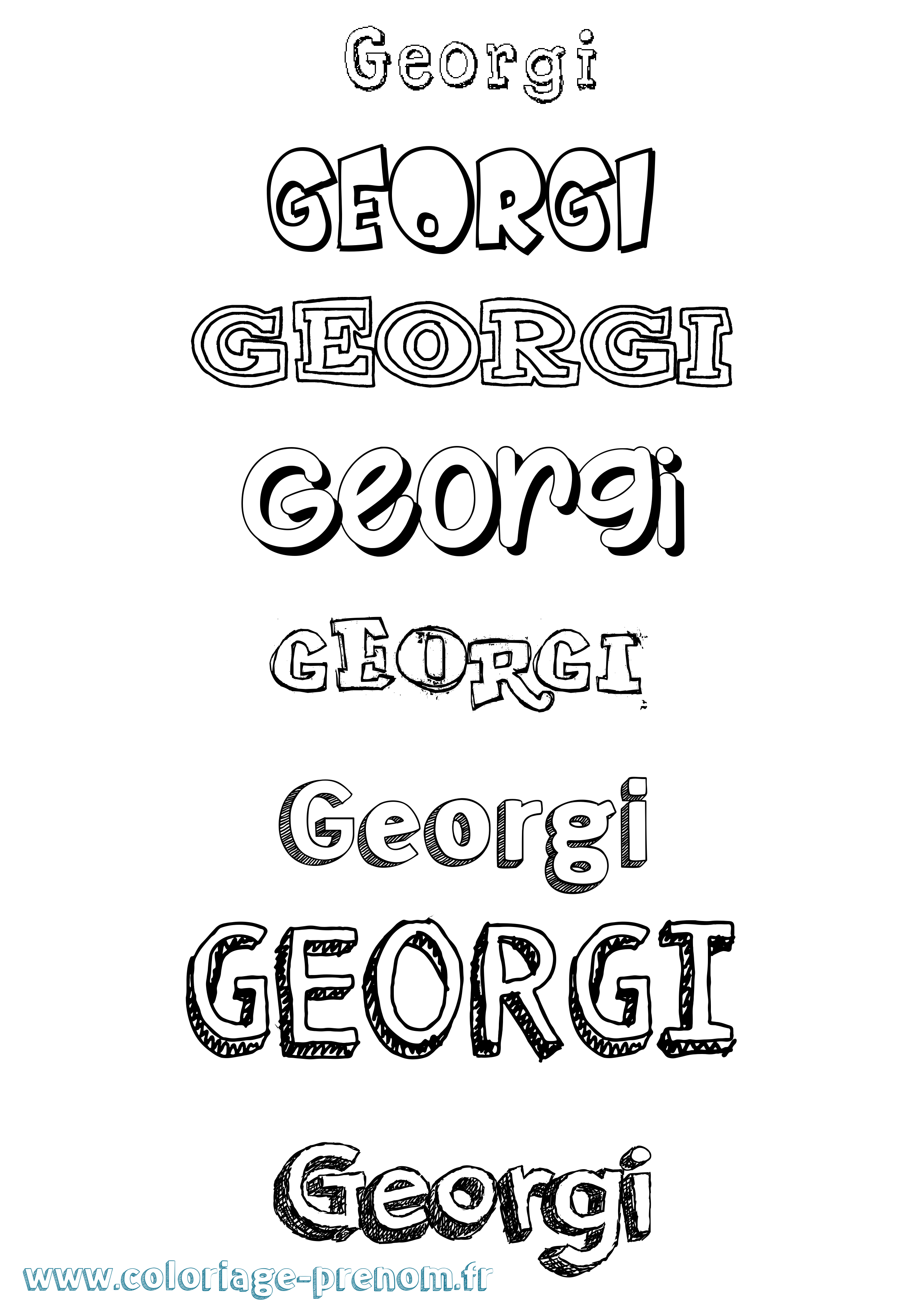 Coloriage prénom Georgi Dessiné
