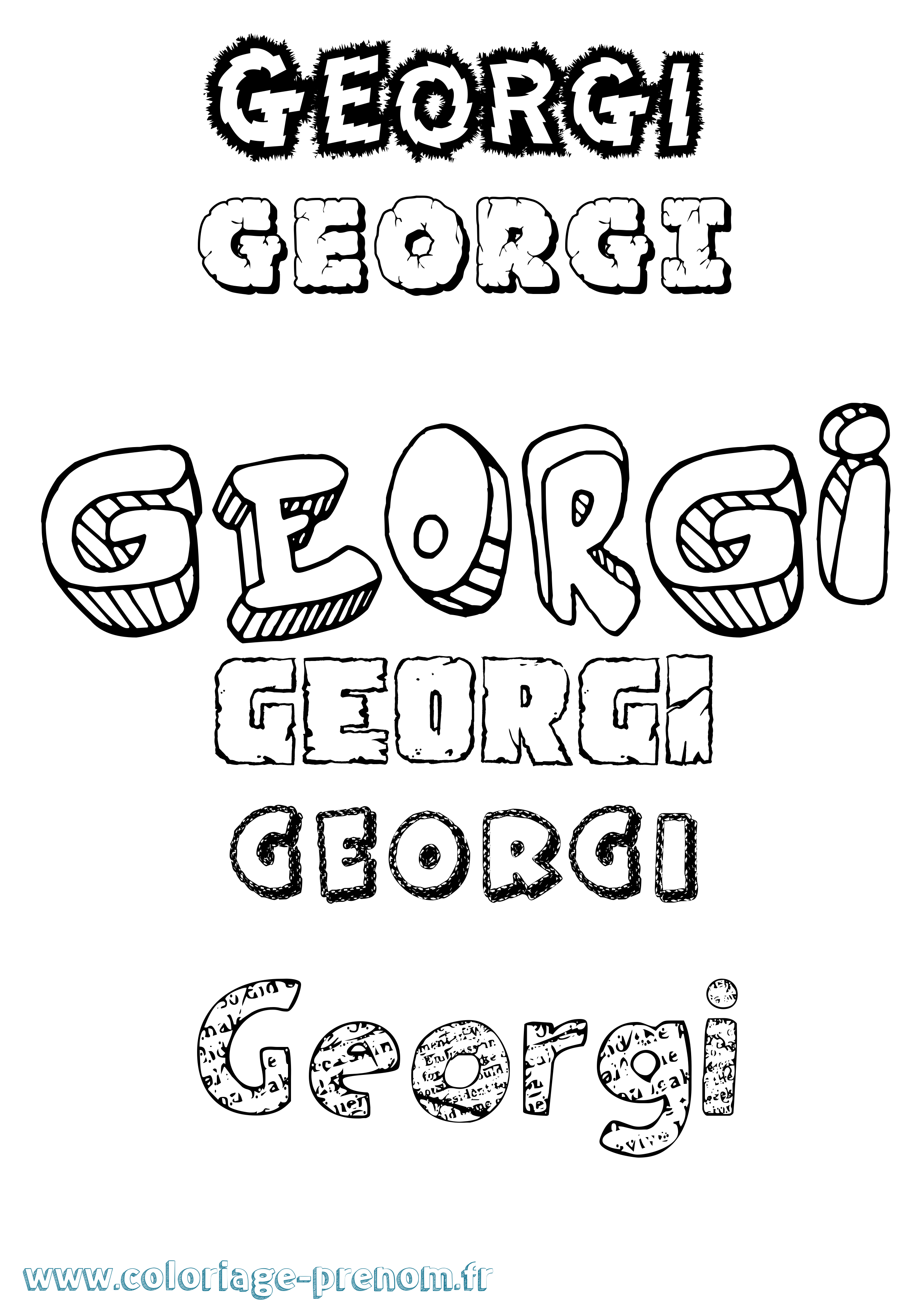Coloriage prénom Georgi Destructuré