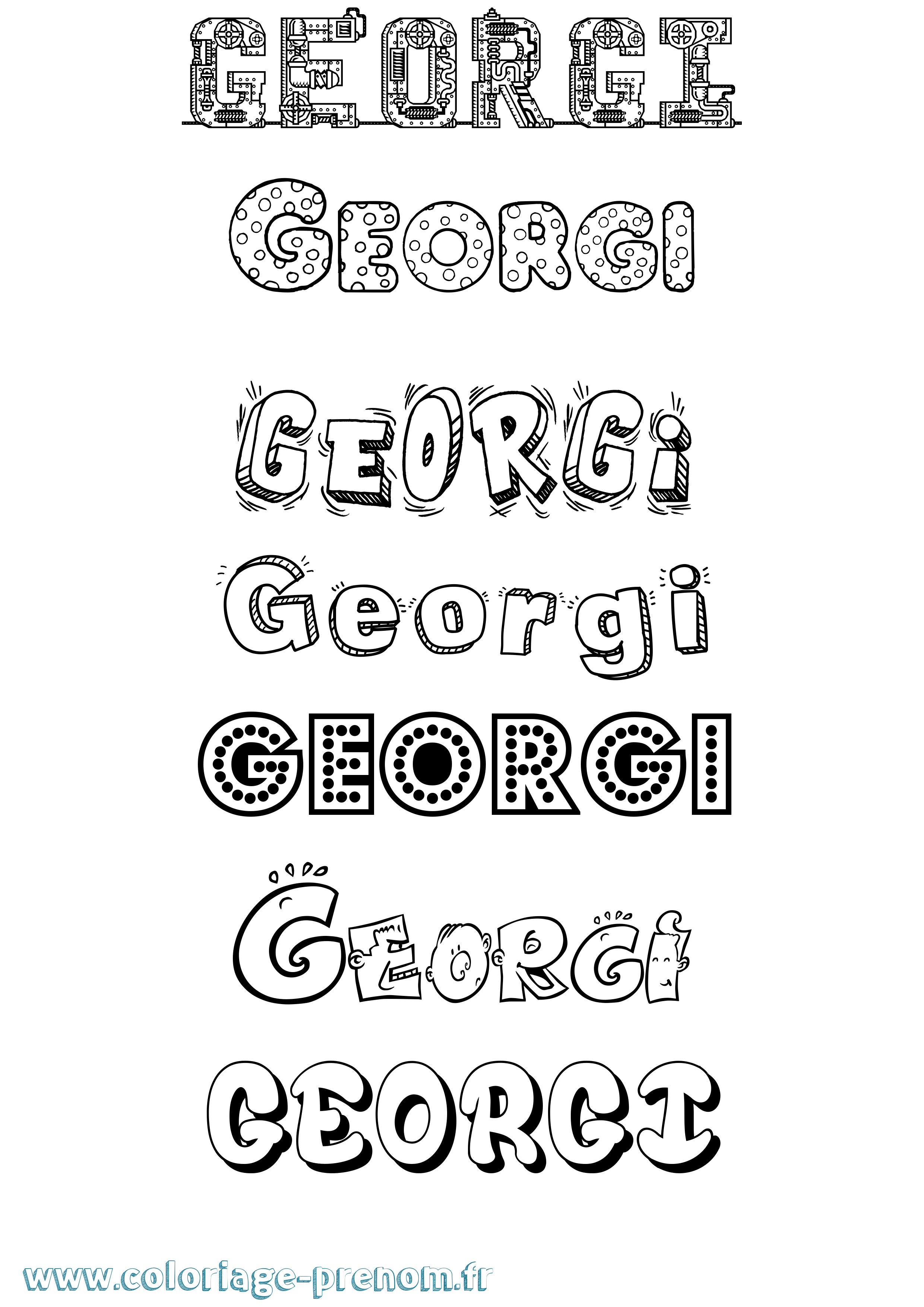 Coloriage prénom Georgi Fun