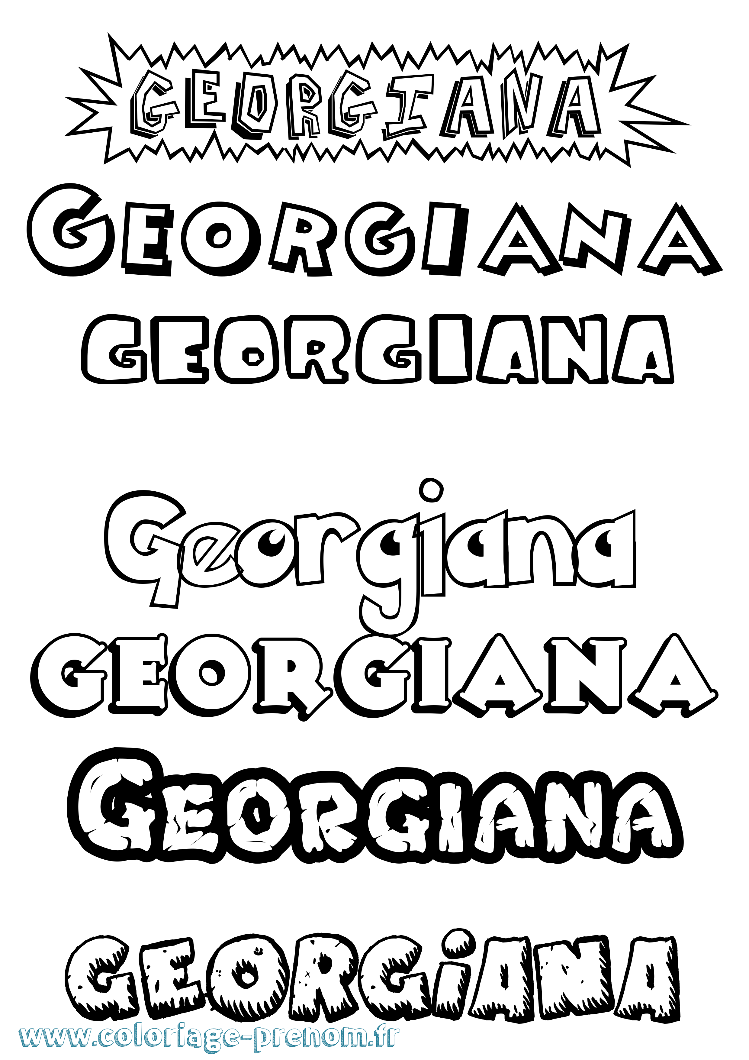 Coloriage prénom Georgiana Dessin Animé