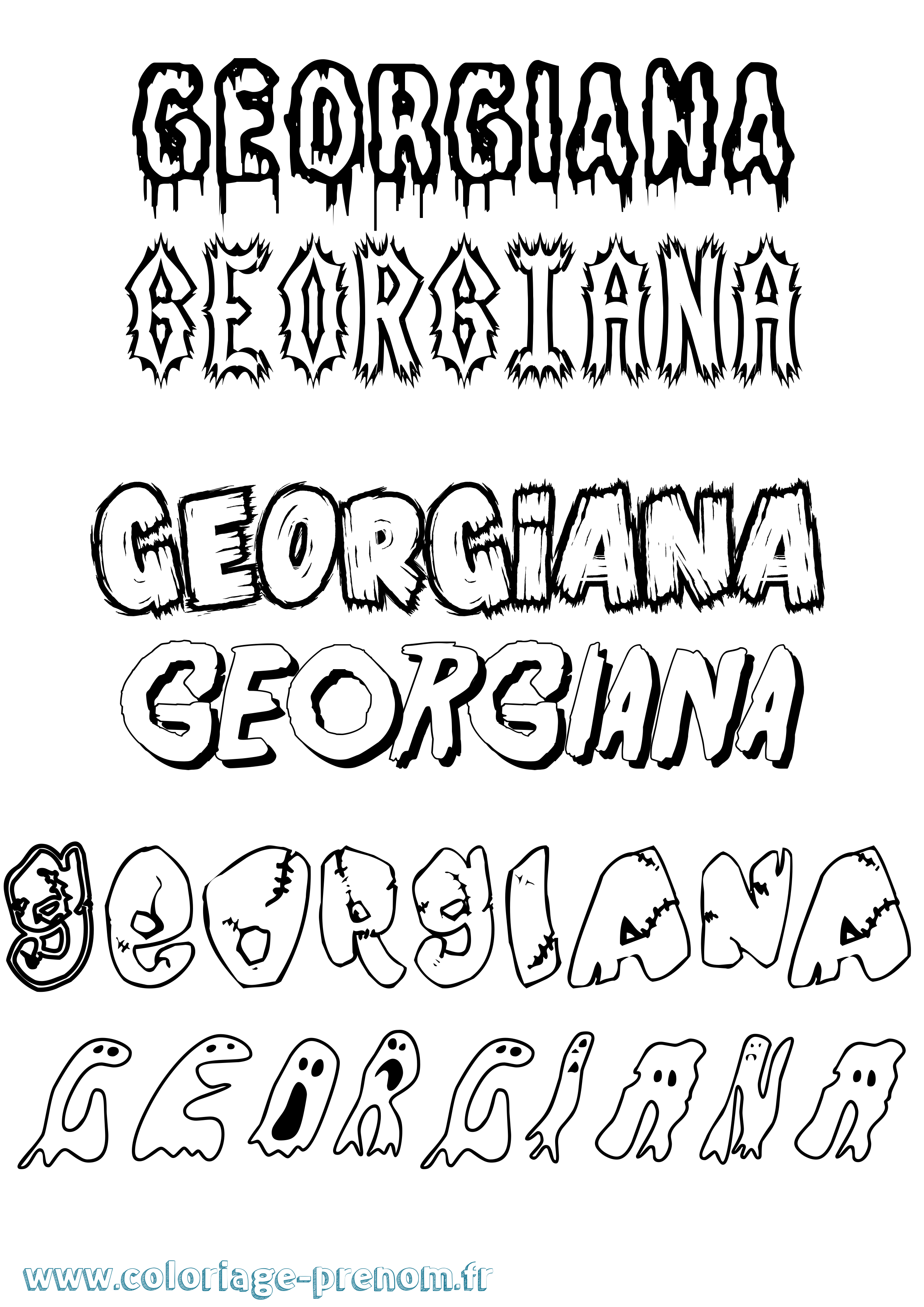 Coloriage prénom Georgiana Frisson