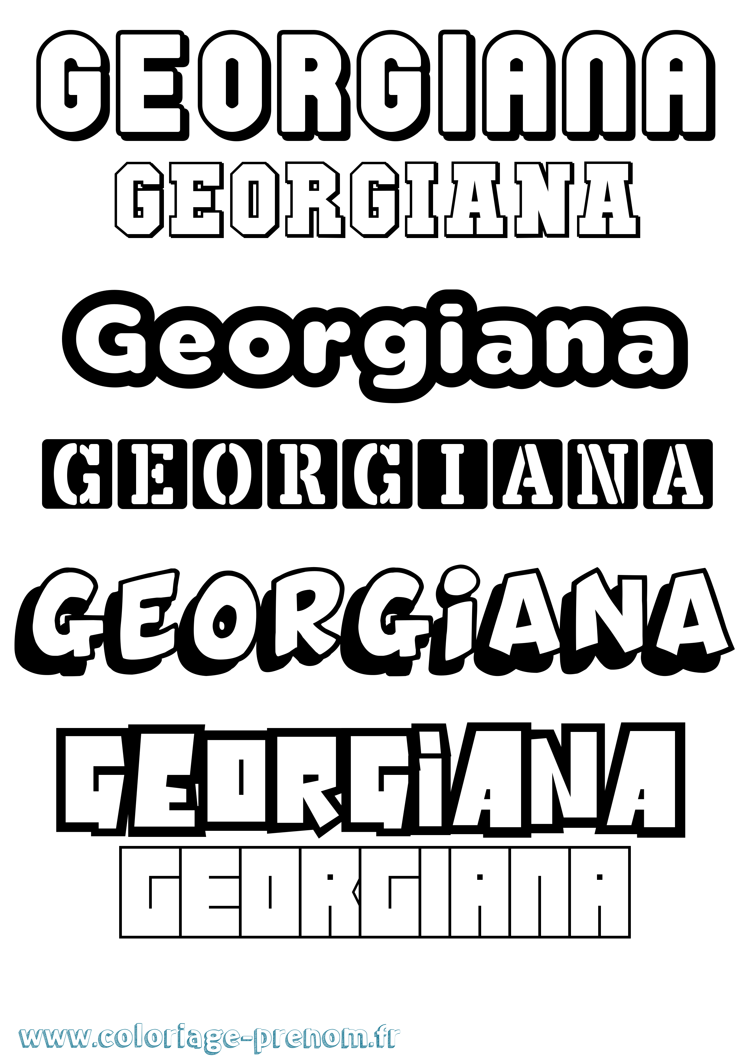 Coloriage prénom Georgiana Simple