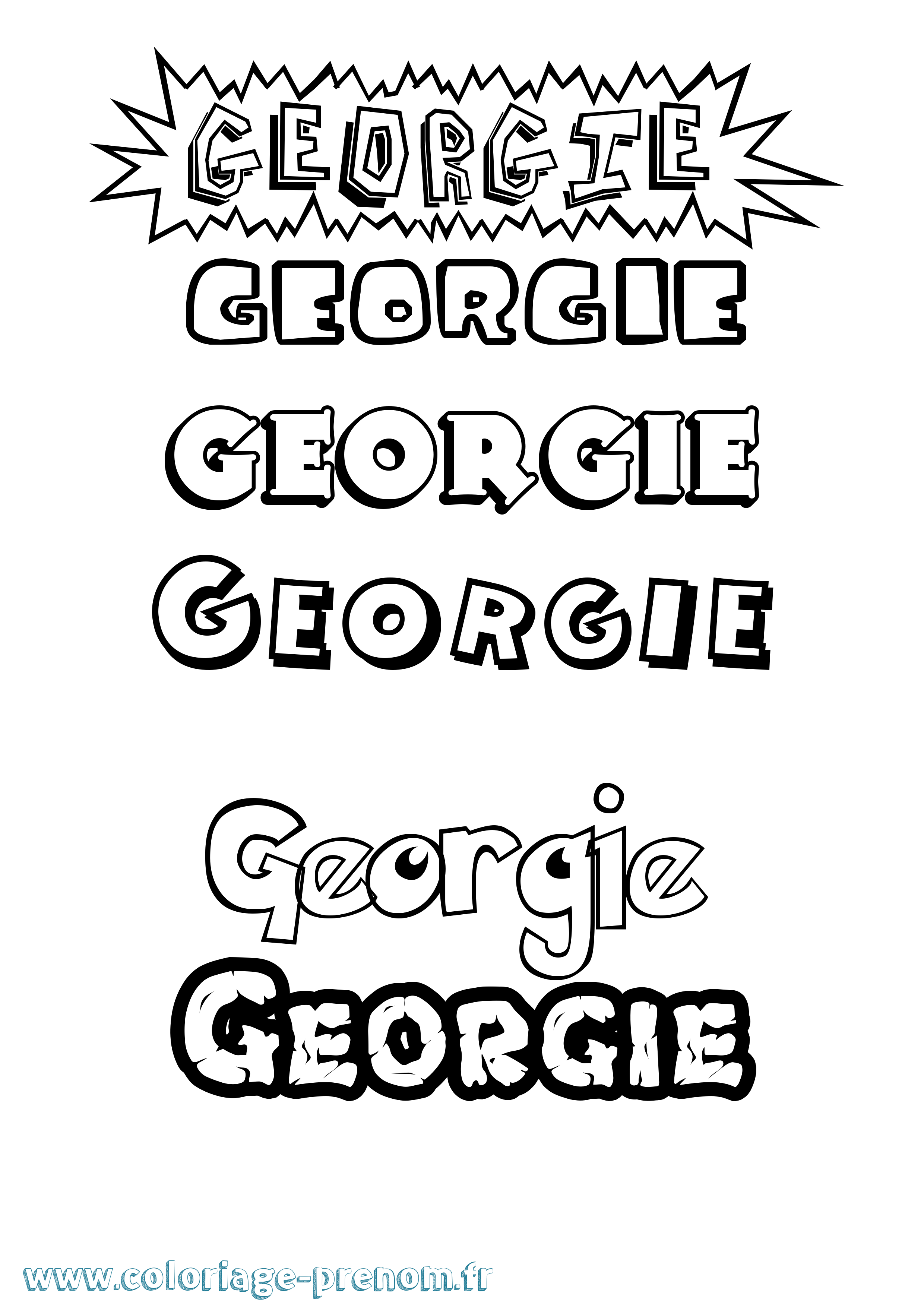 Coloriage prénom Georgie Dessin Animé